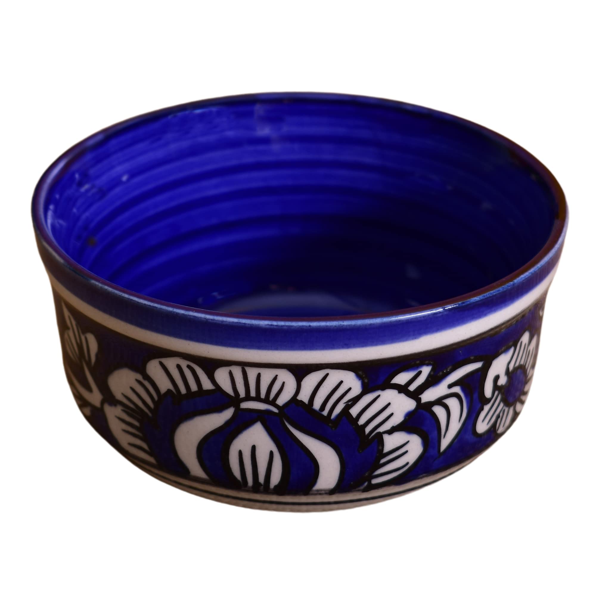 Kunhar Ceramic Bowls, Mughal Painting Ceramic Bowls - 260 ML, 6 Pieces, Blue