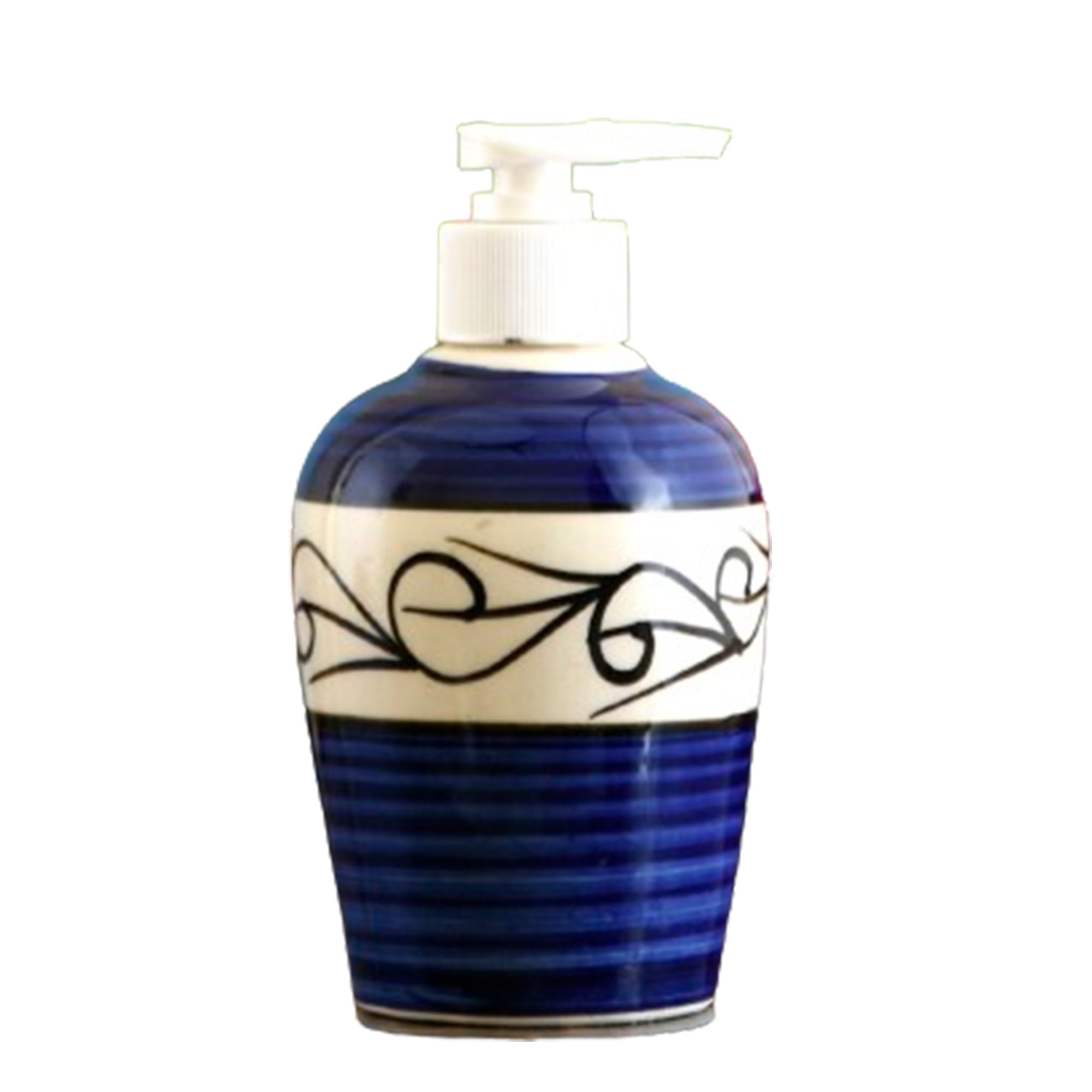 KunhaR Ceramic Long-Lasting Liquid Handwash Soap Dispenser for Bathroom | Handwash Bottle for Kitchen | Soap Dispenser for Wash Basin | Bathroom Accessories | 300 ml, Blue D1 - Image 3