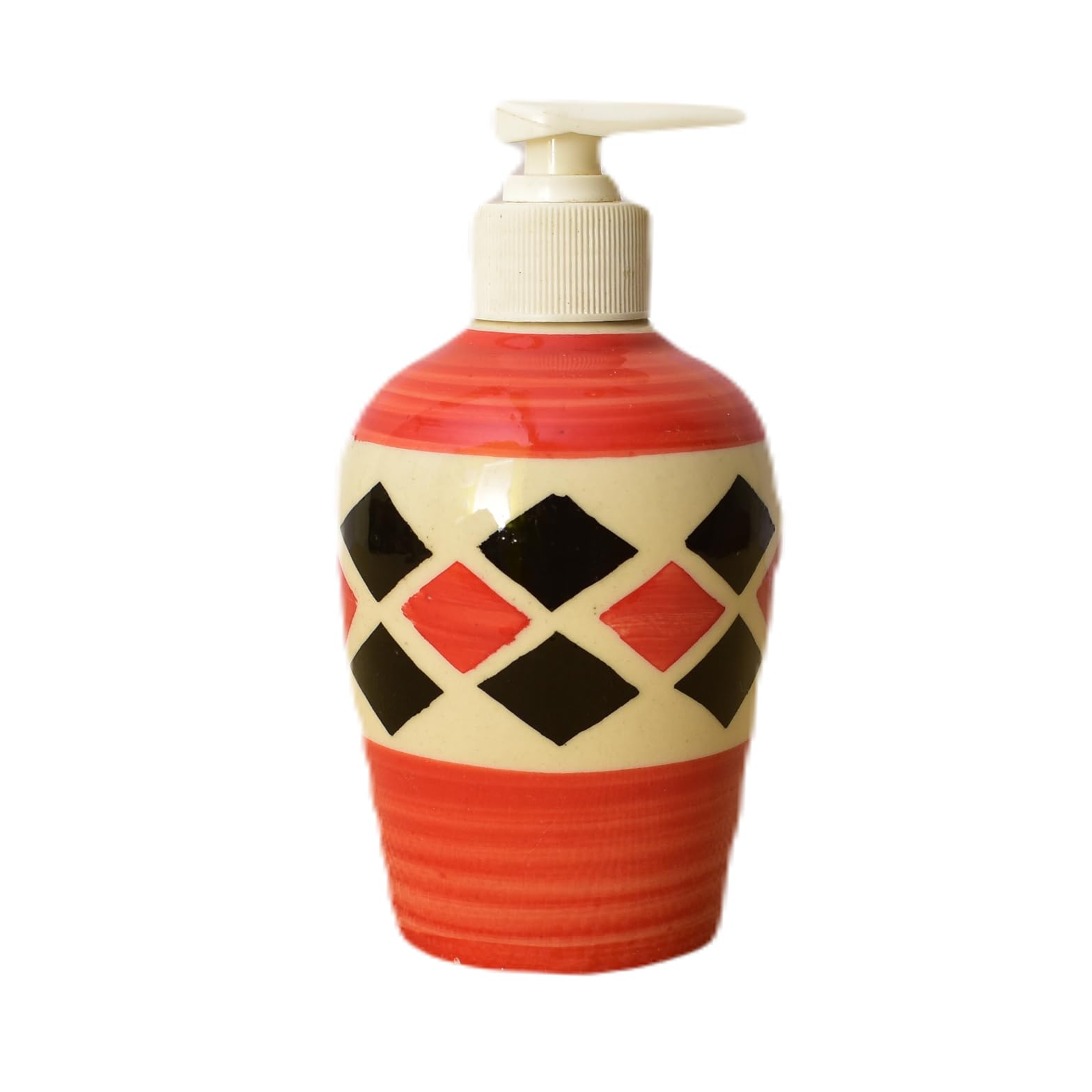 KunhaR Ceramic Long-Lasting Liquid Handwash Soap Dispenser for Bathroom | Handwash Bottle for Kitchen | Soap Dispenser for Wash Basin | Bathroom Accessories | 300 ml, Red Berry - Image 3