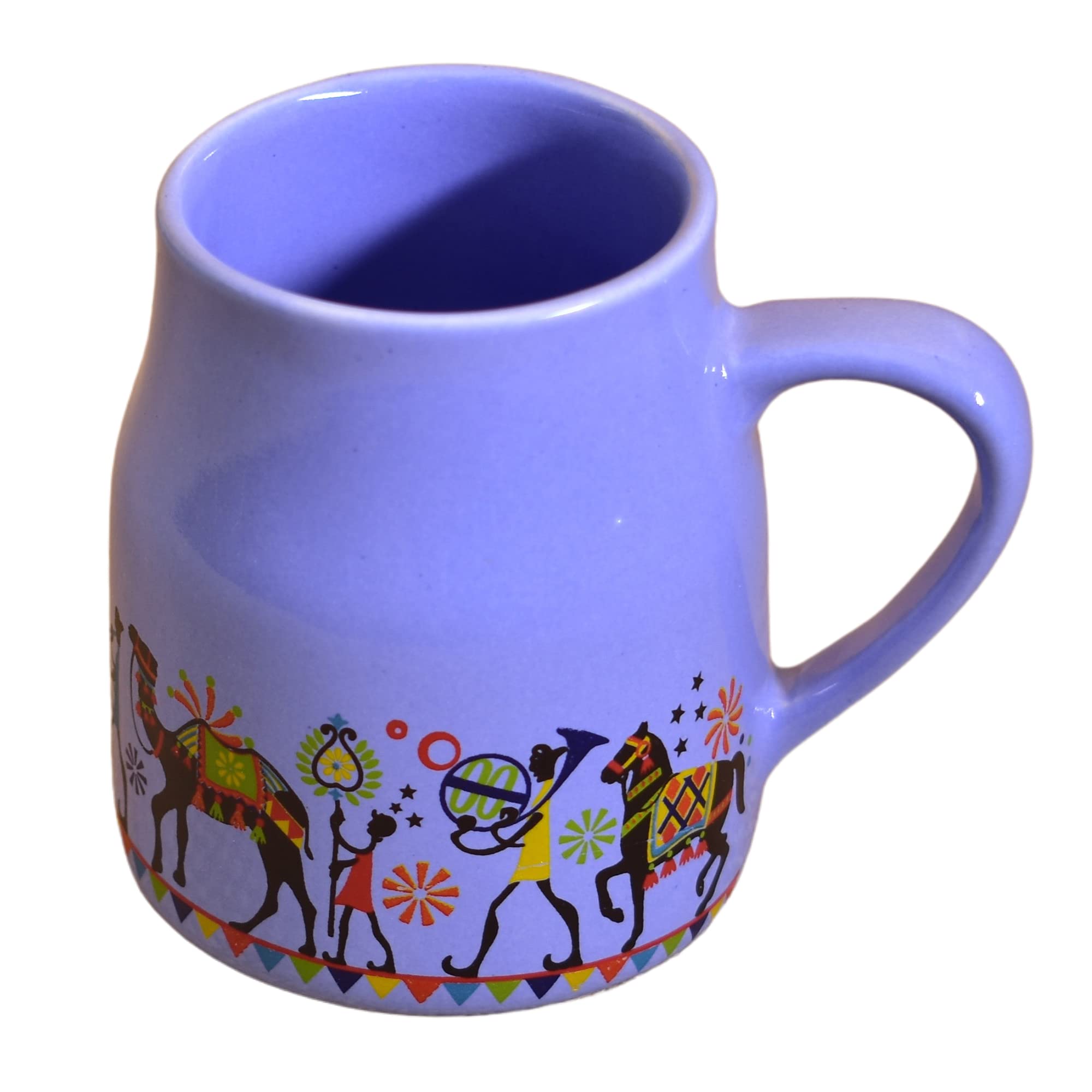 Kunhar Ceramic Tea Cups, Coffee Cups - 6 Pieces, Soft Blue, 160 Ml - Image 3