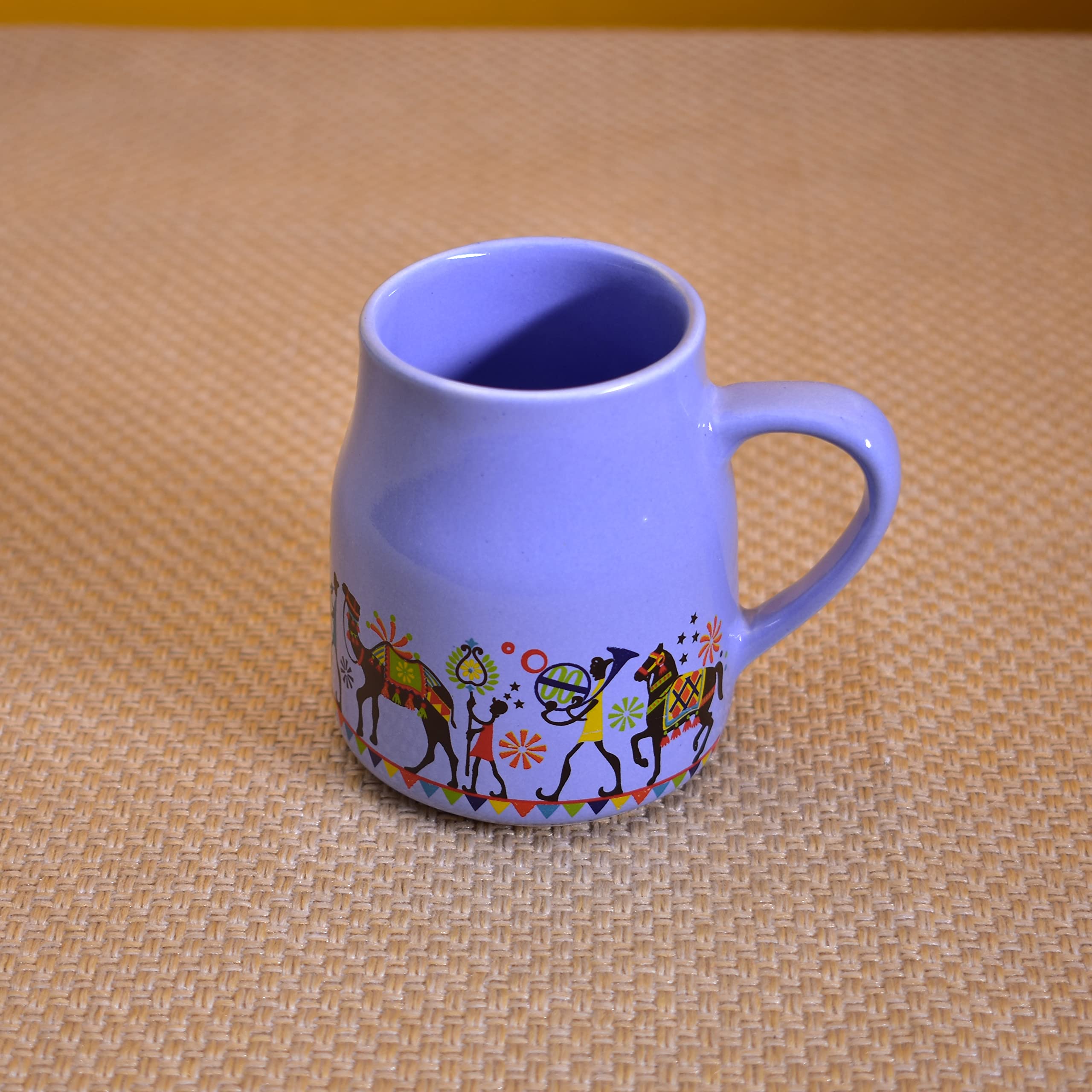 Kunhar Ceramic Tea Cups, Coffee Cups - 6 Pieces, Soft Blue, 160 Ml - Image 4