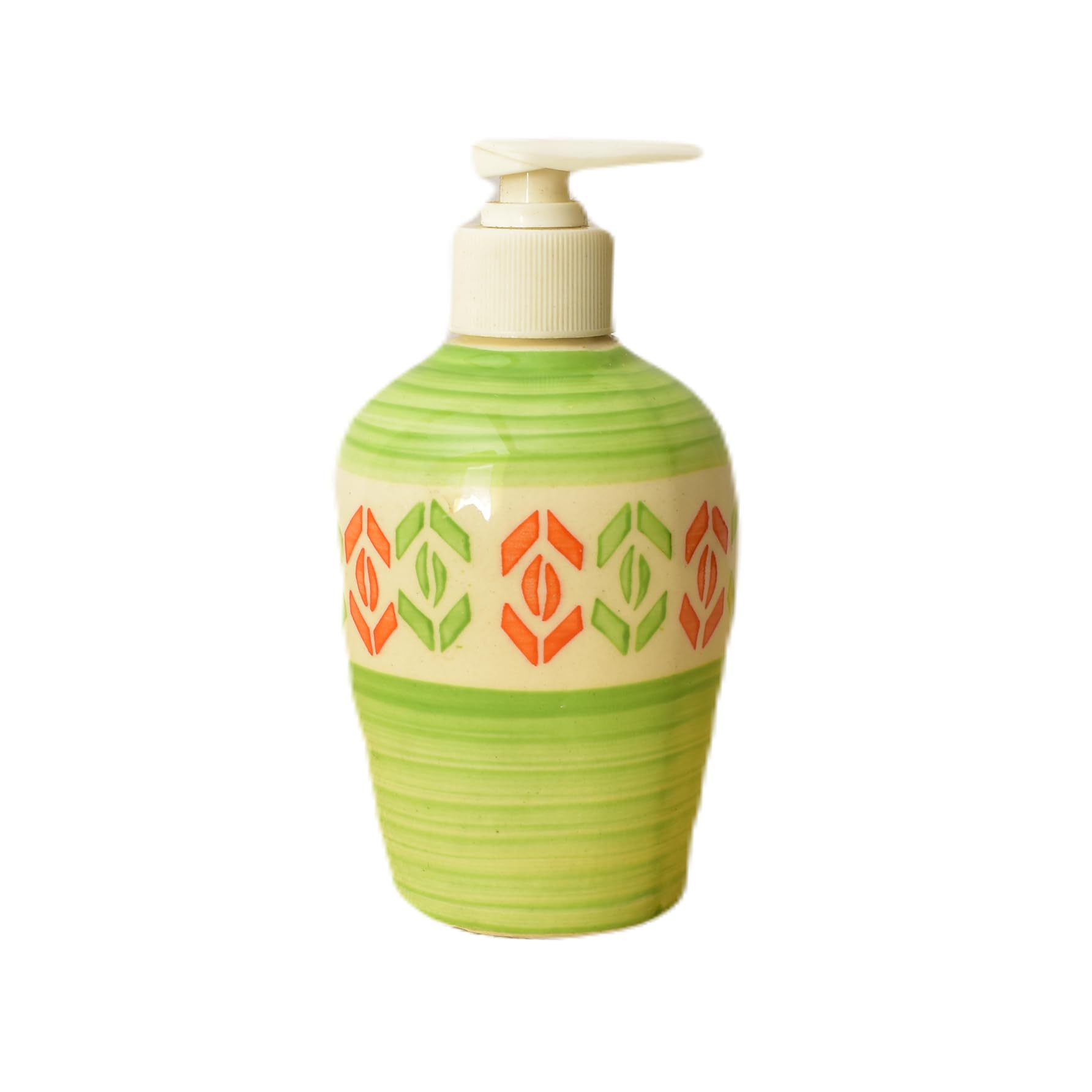KunhaR Ceramic Long-Lasting Liquid Handwash Soap Dispenser for Bathroom | Handwash Bottle for Kitchen | Soap Dispenser for Wash Basin | Bathroom Accessories | 300 ml, Drab Green - Image 3