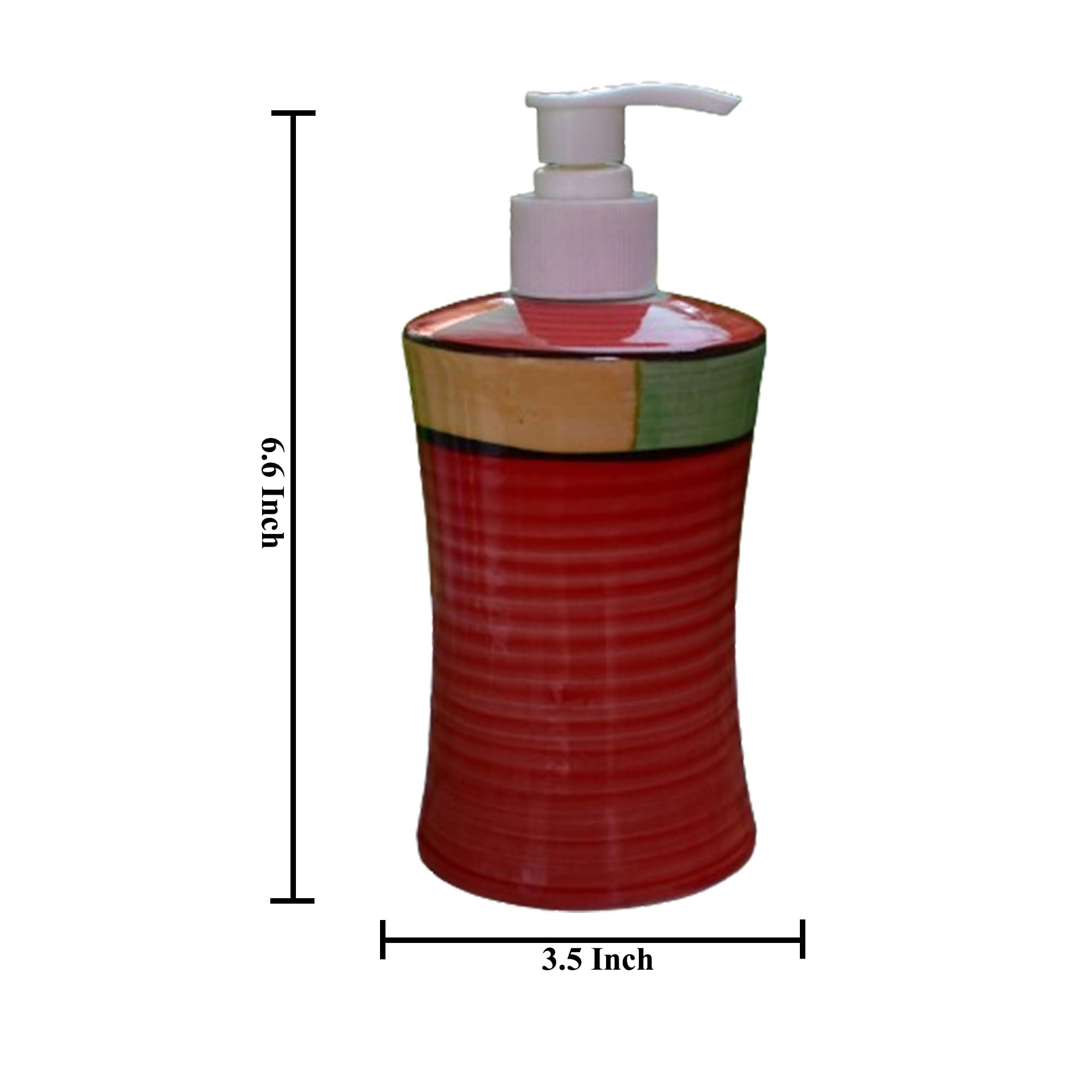 KunhaR Ceramic Long-Lasting Liquid Handwash Soap Dispenser for Bathroom | Handwash Bottle for Kitchen | Soap Dispenser for Wash Basin | Bathroom Accessories | 300 ml, Halloween Orange - Image 2