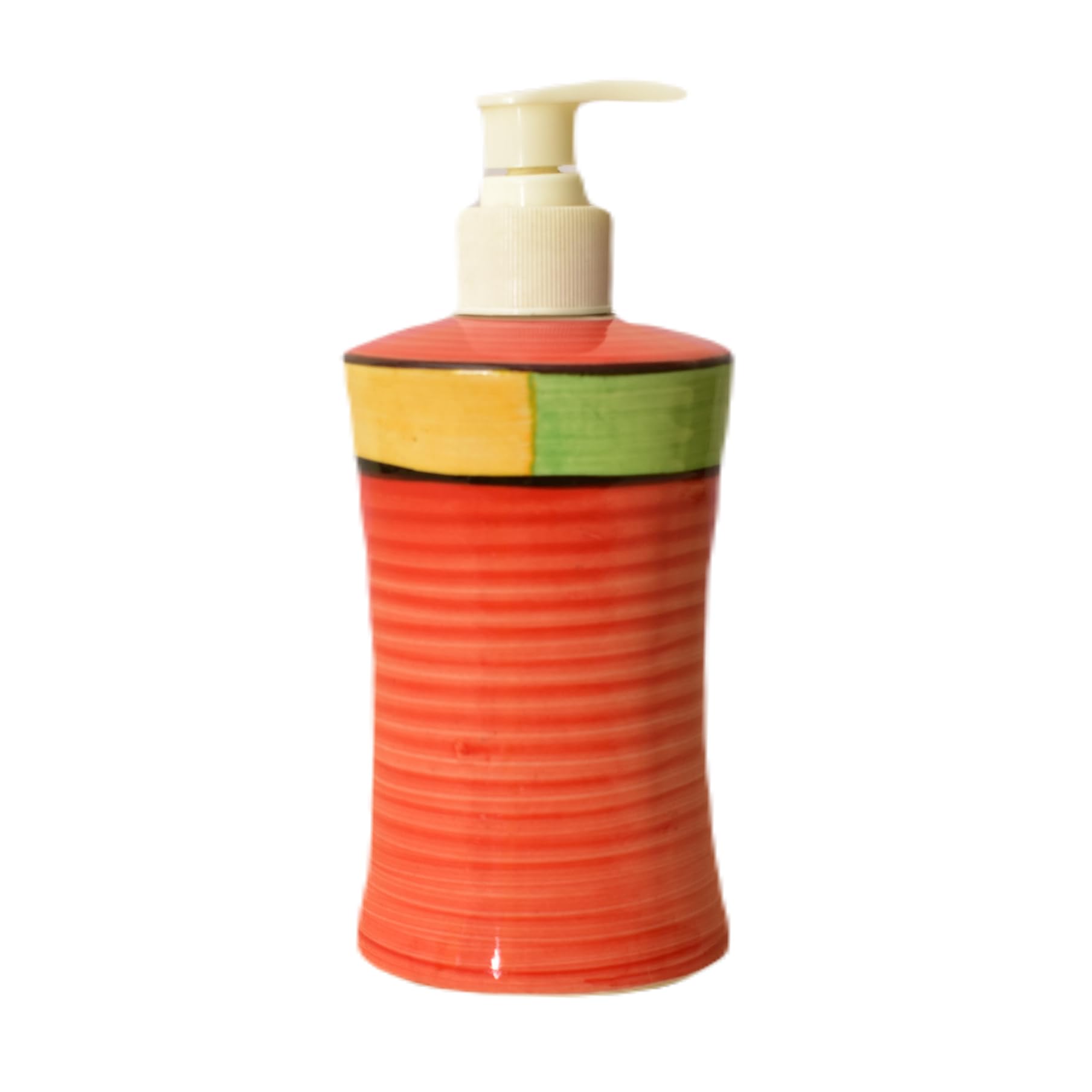KunhaR Ceramic Long-Lasting Liquid Handwash Soap Dispenser for Bathroom | Handwash Bottle for Kitchen | Soap Dispenser for Wash Basin | Bathroom Accessories | 300 ml, Halloween Orange - Image 3