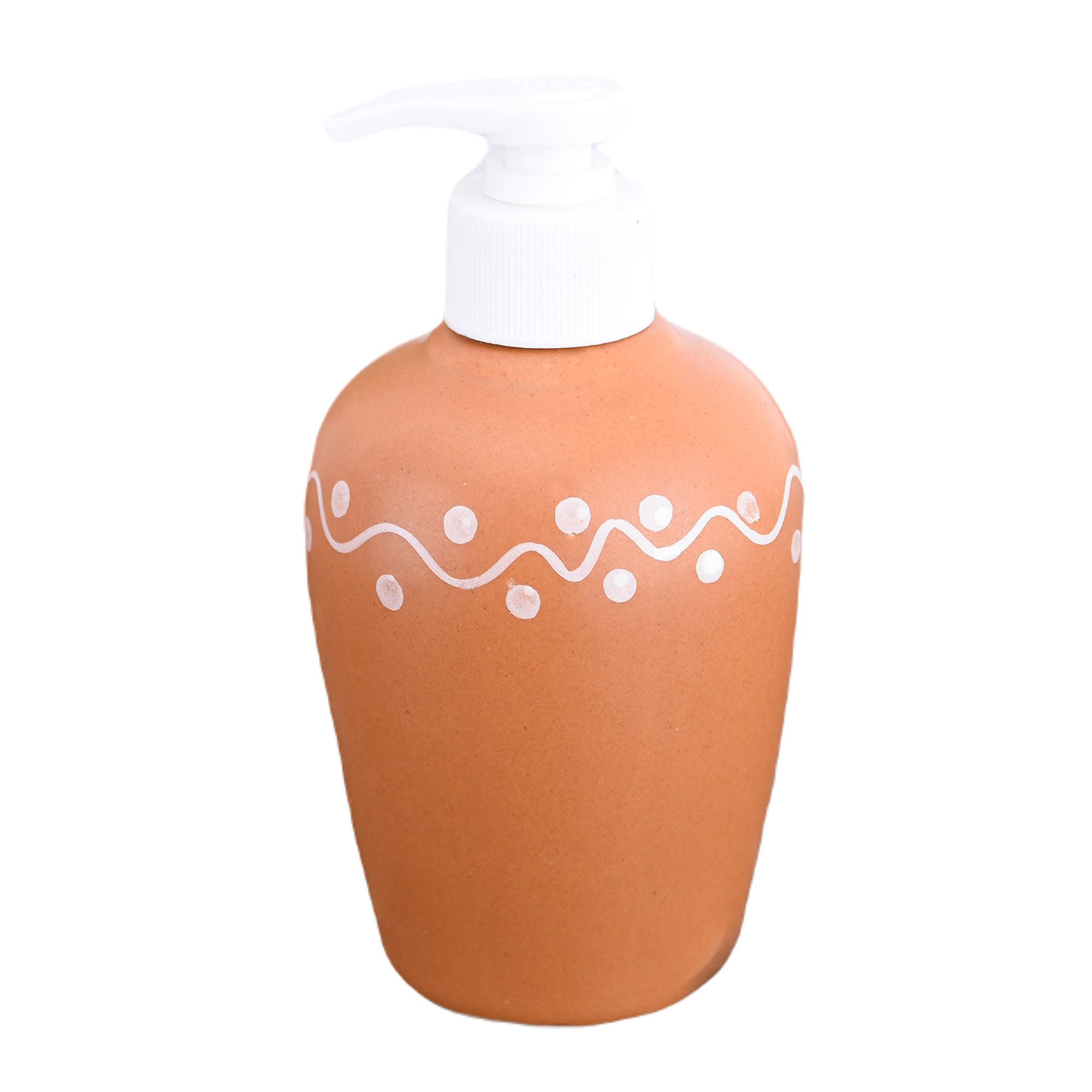 KunhaR Ceramic Long-Lasting Liquid Handwash Soap Dispenser for Bathroom | Handwash Bottle for Kitchen | Soap Dispenser for Wash Basin | Bathroom Accessories | 300 ml, Terracotta, 2 Pieces - Image 3