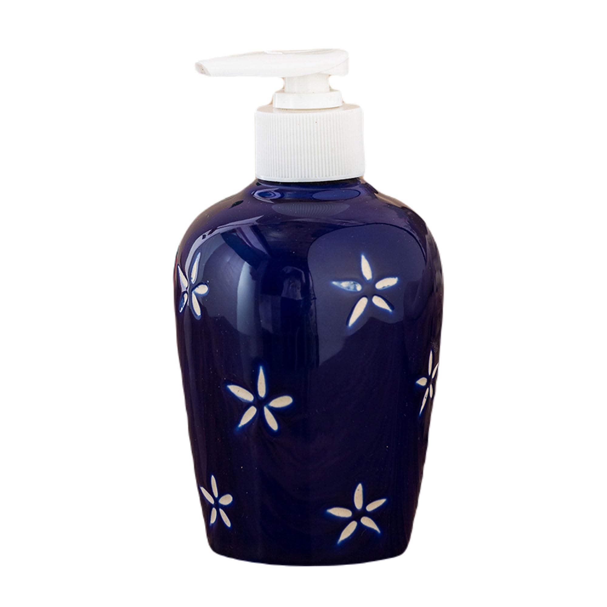 KunhaR Ceramic Long-Lasting Liquid Handwash Soap Dispenser for Bathroom | Handwash Bottle for Kitchen | Soap Dispenser for Wash Basin | Bathroom Accessories | 300 ml, Blue Star, 2 Pieces - Image 2