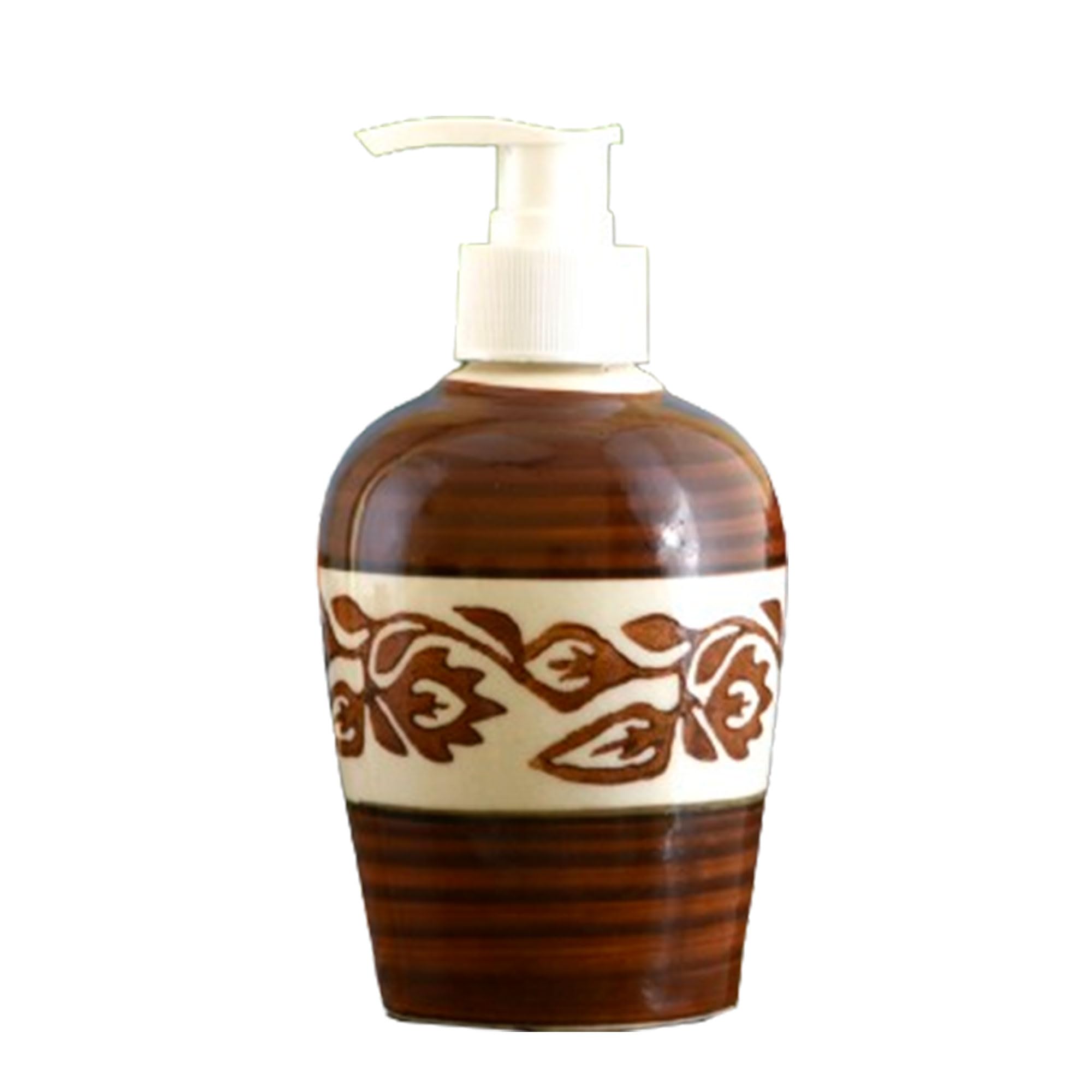 KunhaR Ceramic Long-Lasting Liquid Handwash Soap Dispenser for Bathroom | Handwash Bottle for Kitchen | Soap Dispenser for Wash Basin | Bathroom Accessories | 300 ml, Chocolate Vine, 2 Pieces - Image 3