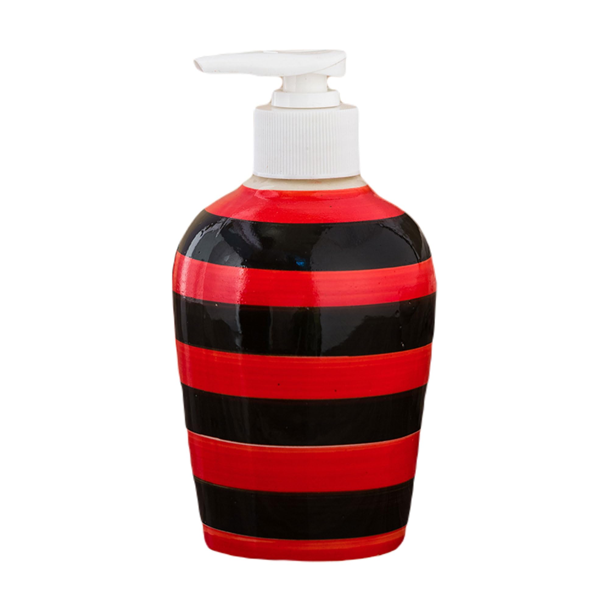 KunhaR Ceramic Long-Lasting Liquid Handwash Soap Dispenser for Bathroom | Handwash Bottle for Kitchen | Soap Dispenser for Wash Basin | Bathroom Accessories | 300 ml, Red Black, 2 Pieces - Image 3