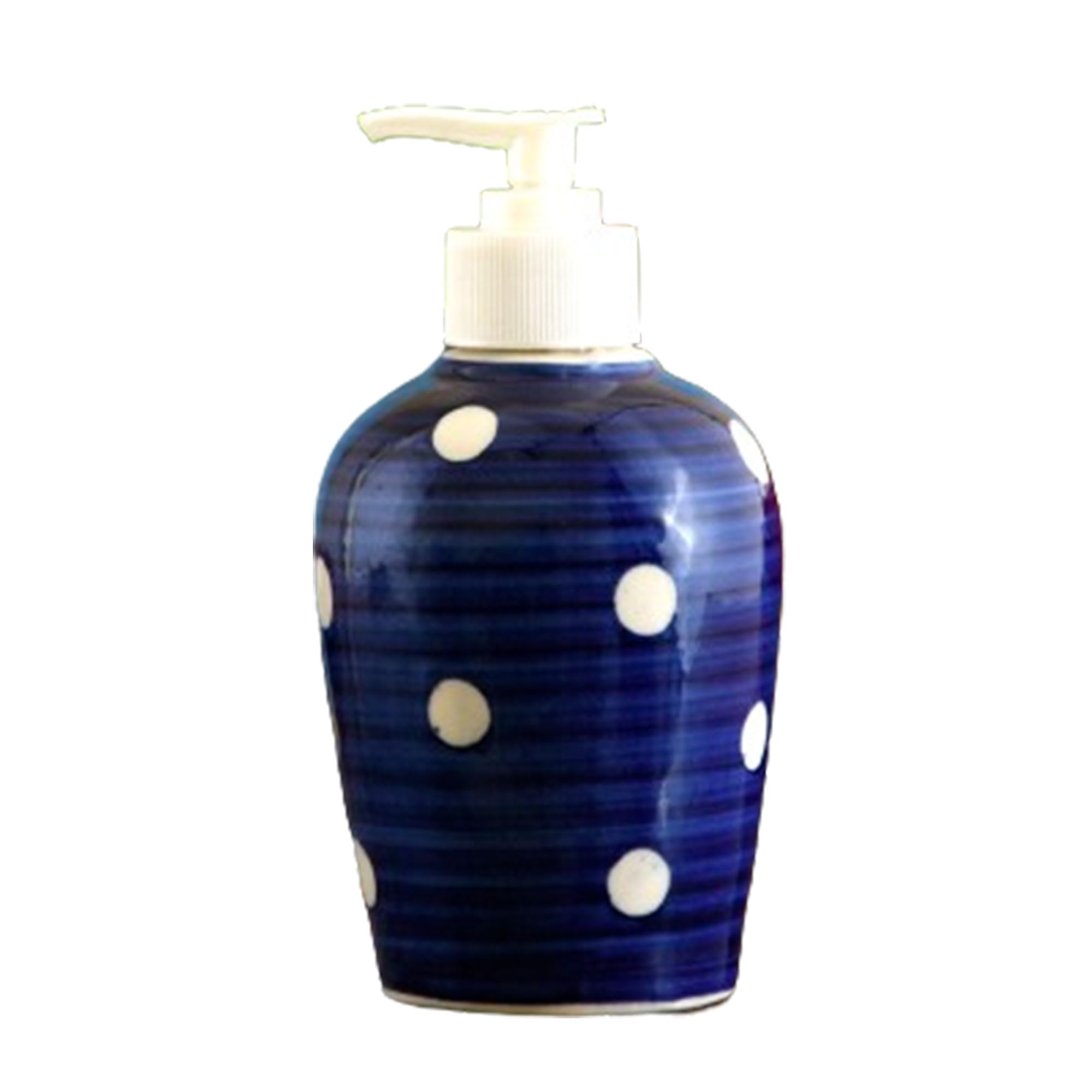 KunhaR Ceramic Long-Lasting Liquid Handwash Soap Dispenser for Bathroom | Handwash Bottle for Kitchen | Soap Dispenser for Wash Basin | Bathroom Accessories | 300 ml, Blue Dot, 2 Pieces - Image 3