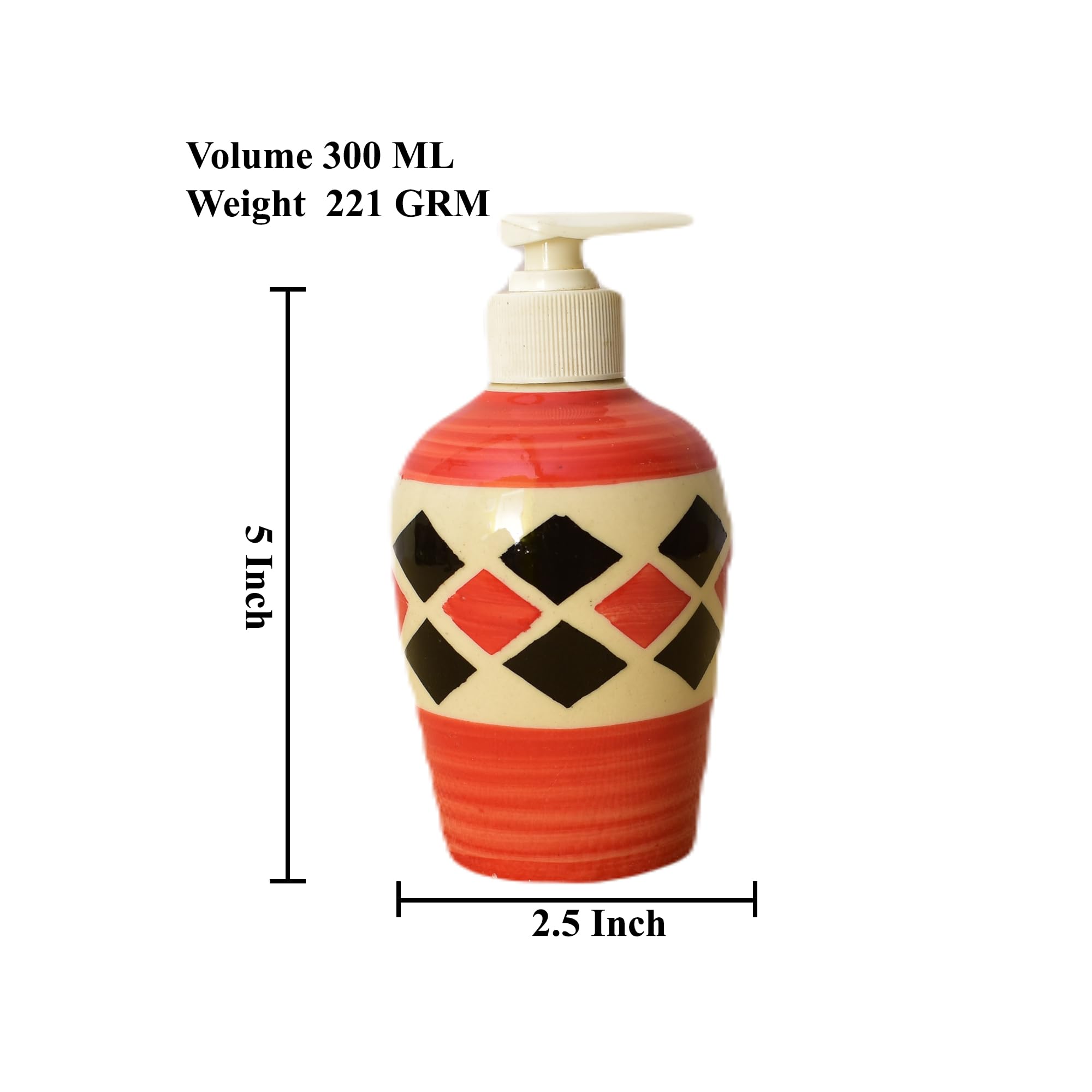 KunhaR Ceramic Long-Lasting Liquid Handwash Soap Dispenser for Bathroom | Handwash Bottle for Kitchen | Soap Dispenser for Wash Basin | Bathroom Accessories | 300 ml, Red Berry, 2 Pieces - Image 2