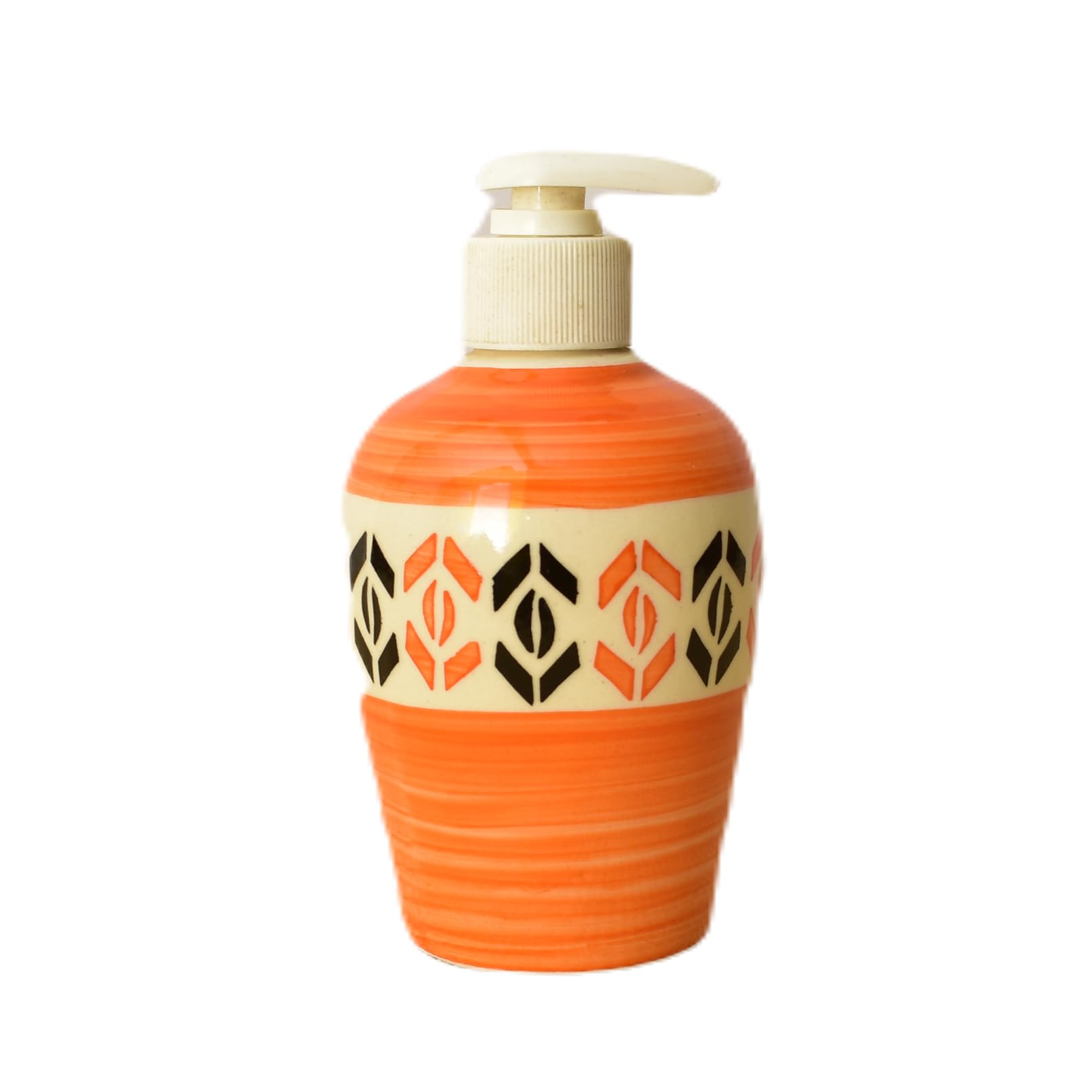KunhaR Ceramic Long-Lasting Liquid Handwash Soap Dispenser for Bathroom | Handwash Bottle for Kitchen | Soap Dispenser for Wash Basin | Bathroom Accessories | 300 ml, Dusty Orange, 2 Pieces - Image 3