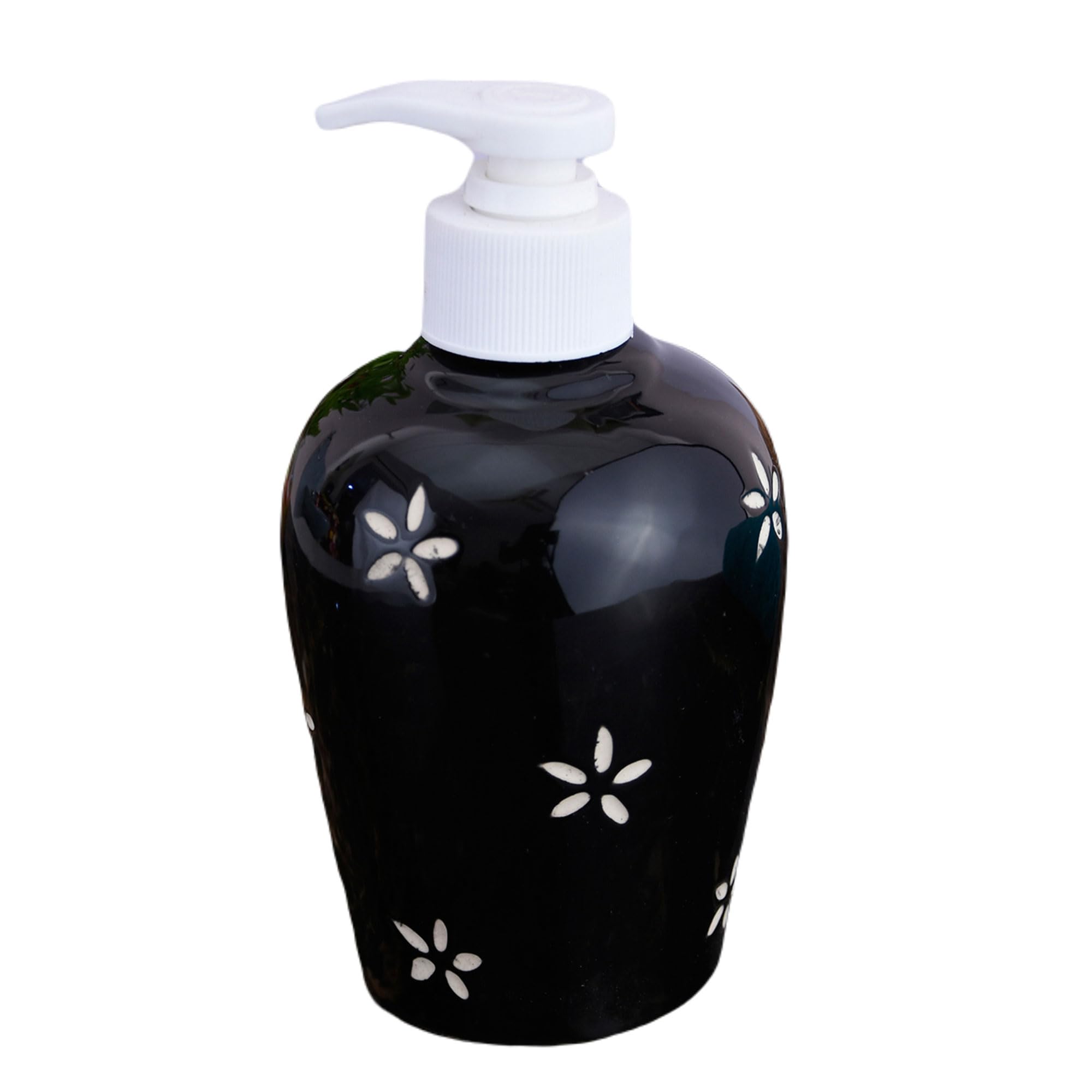 KunhaR Ceramic Long-Lasting Liquid Handwash Soap Dispenser for Bathroom | Handwash Bottle for Kitchen | Soap Dispenser for Wash Basin | Bathroom Accessories | 300 ml, Black Star, 2 Pieces - Image 3