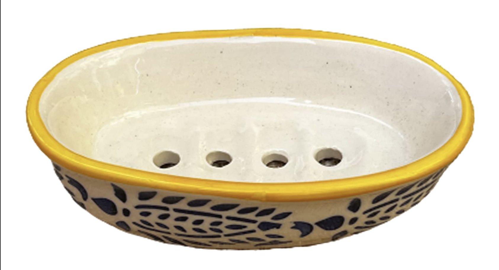 KunhaR Ceramic Soap Dish Holder, Ceramic Soap Dish Tray Holder, Yellow