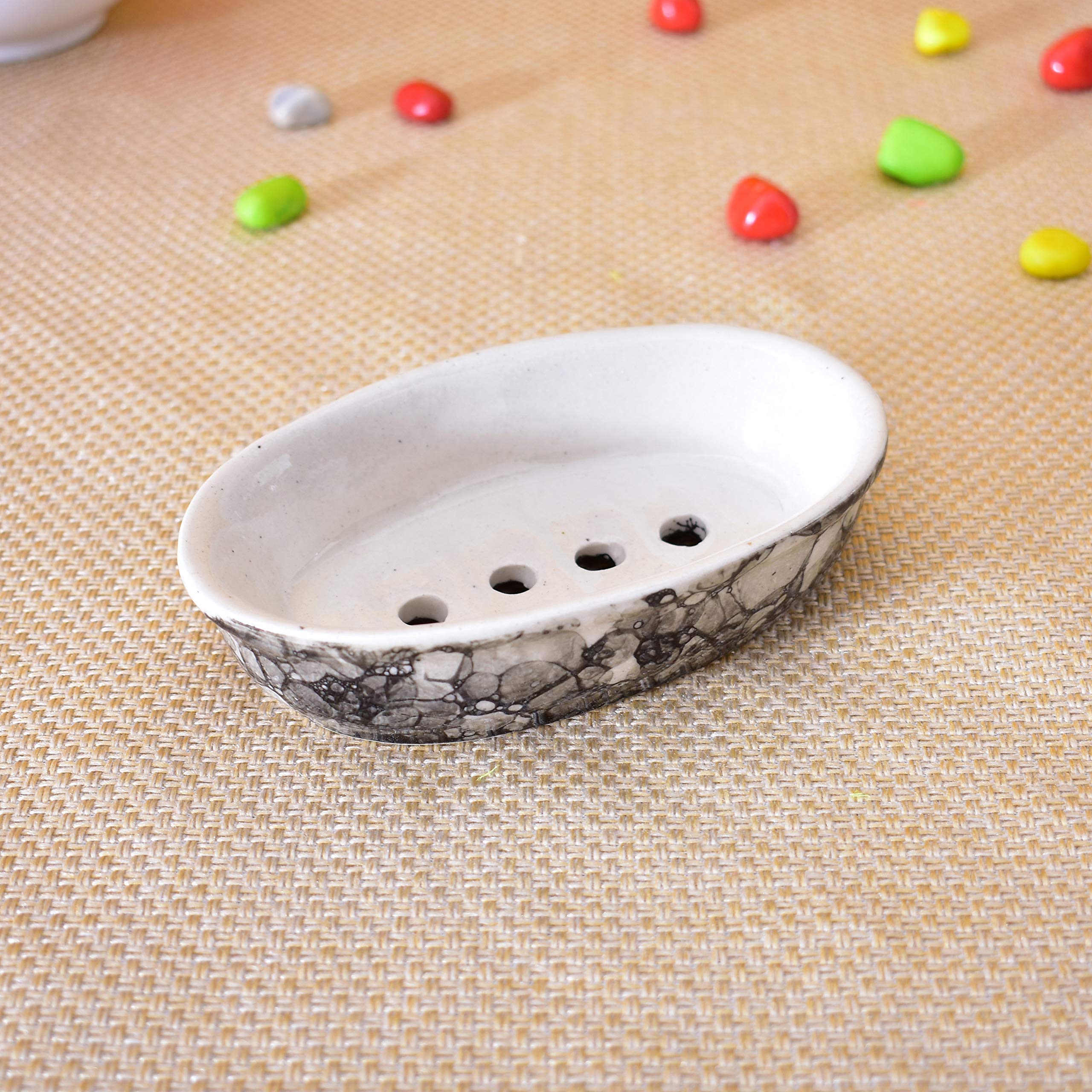 KunhaR Ceramic Soap Dish Holder, Ceramic Soap Dish Tray Holder — product view 1