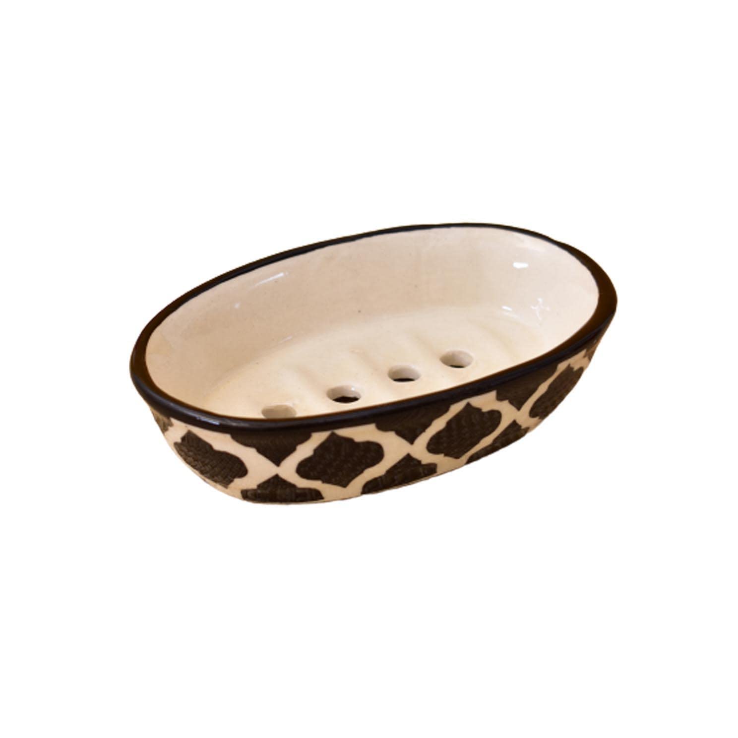 KunhaR Ceramic Soap Dish Holder, Ceramic Soap Dish Tray Holder,2 Pieces, Black Chidi - Image 3
