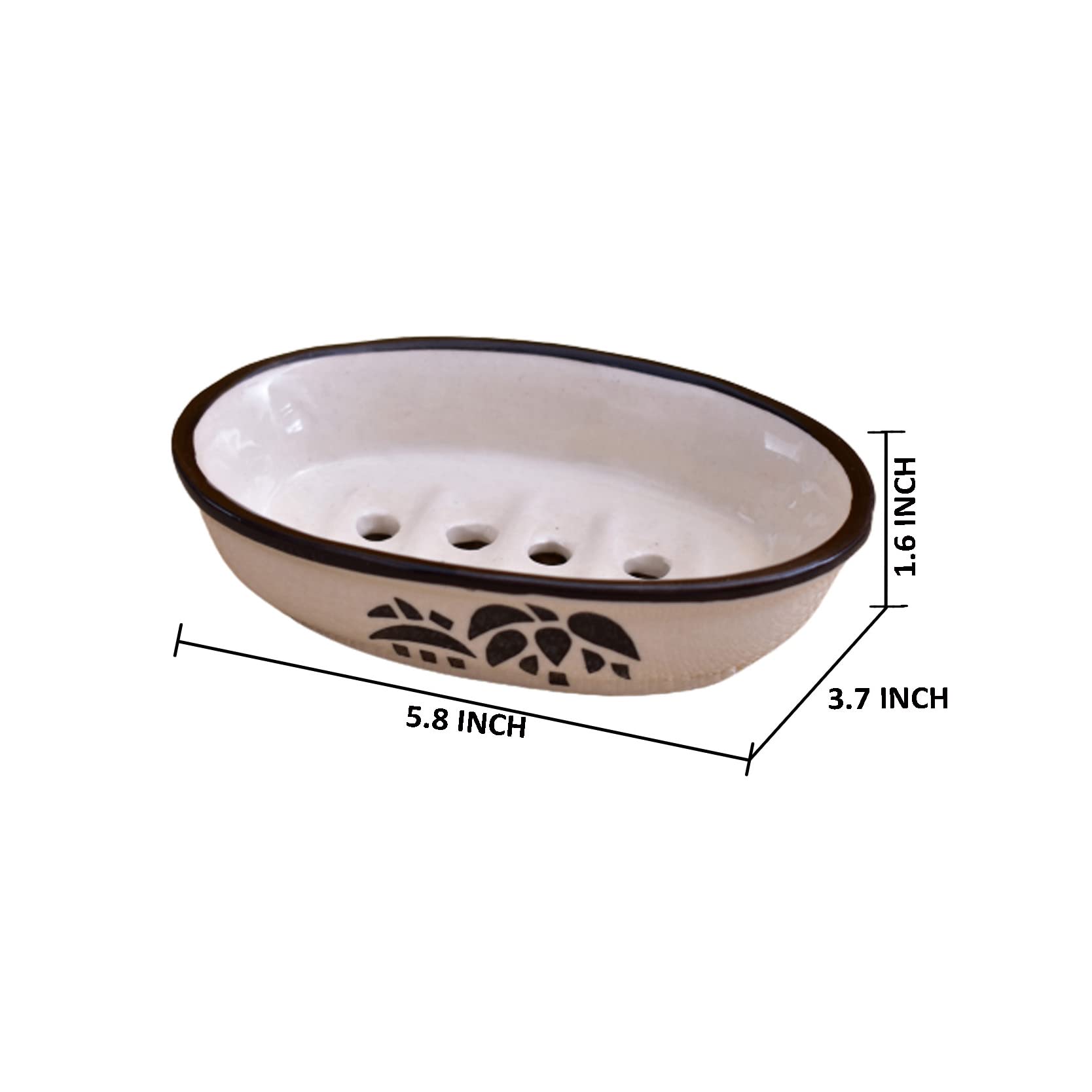 KunhaR Ceramic Soap Dish Holder, Ceramic Soap Dish Tray Holder,2 Pieces, White Tree - Image 2