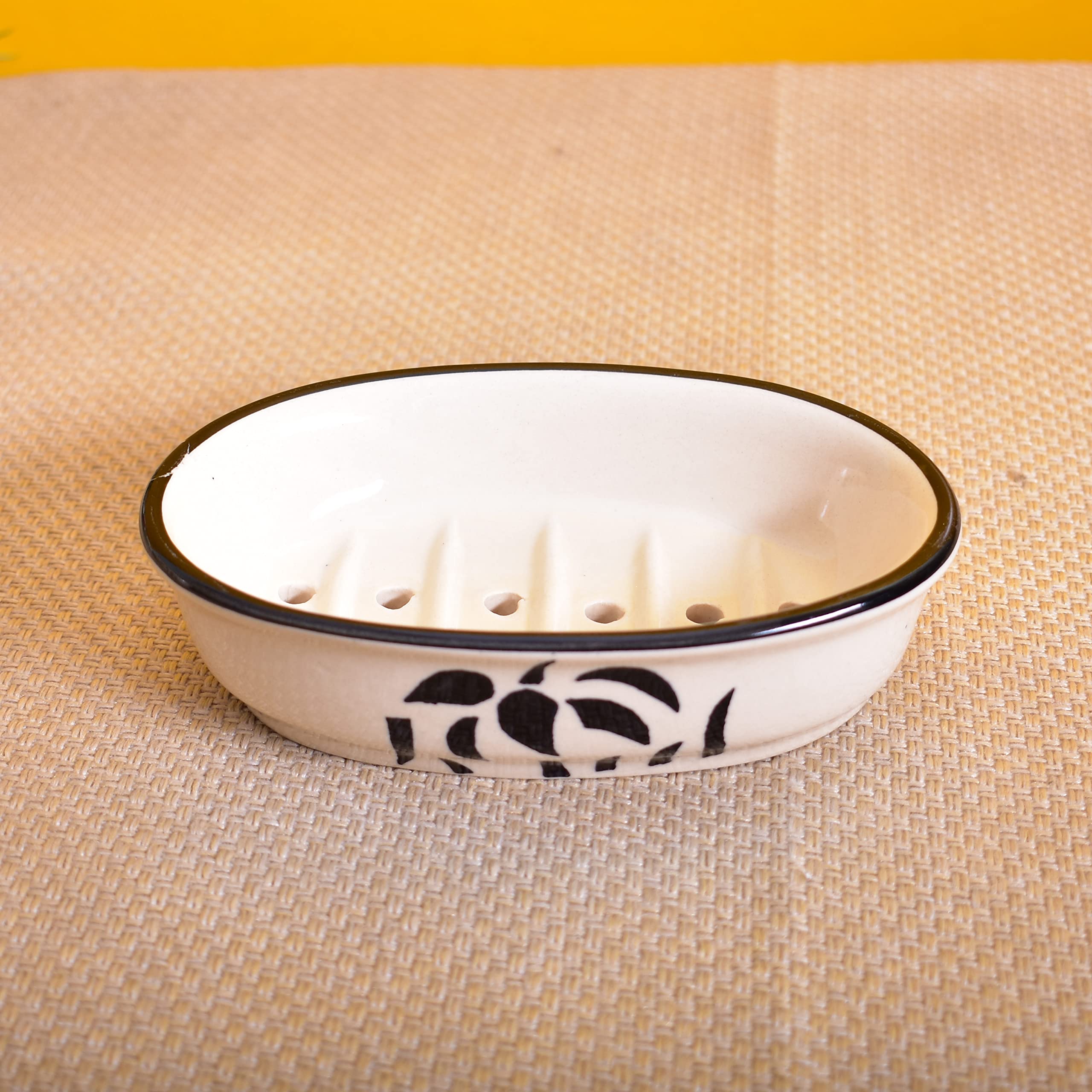 KunhaR Ceramic Soap Dish Holder, Ceramic Soap Dish Tray Holder,2 Pieces, White Tree - Image 3