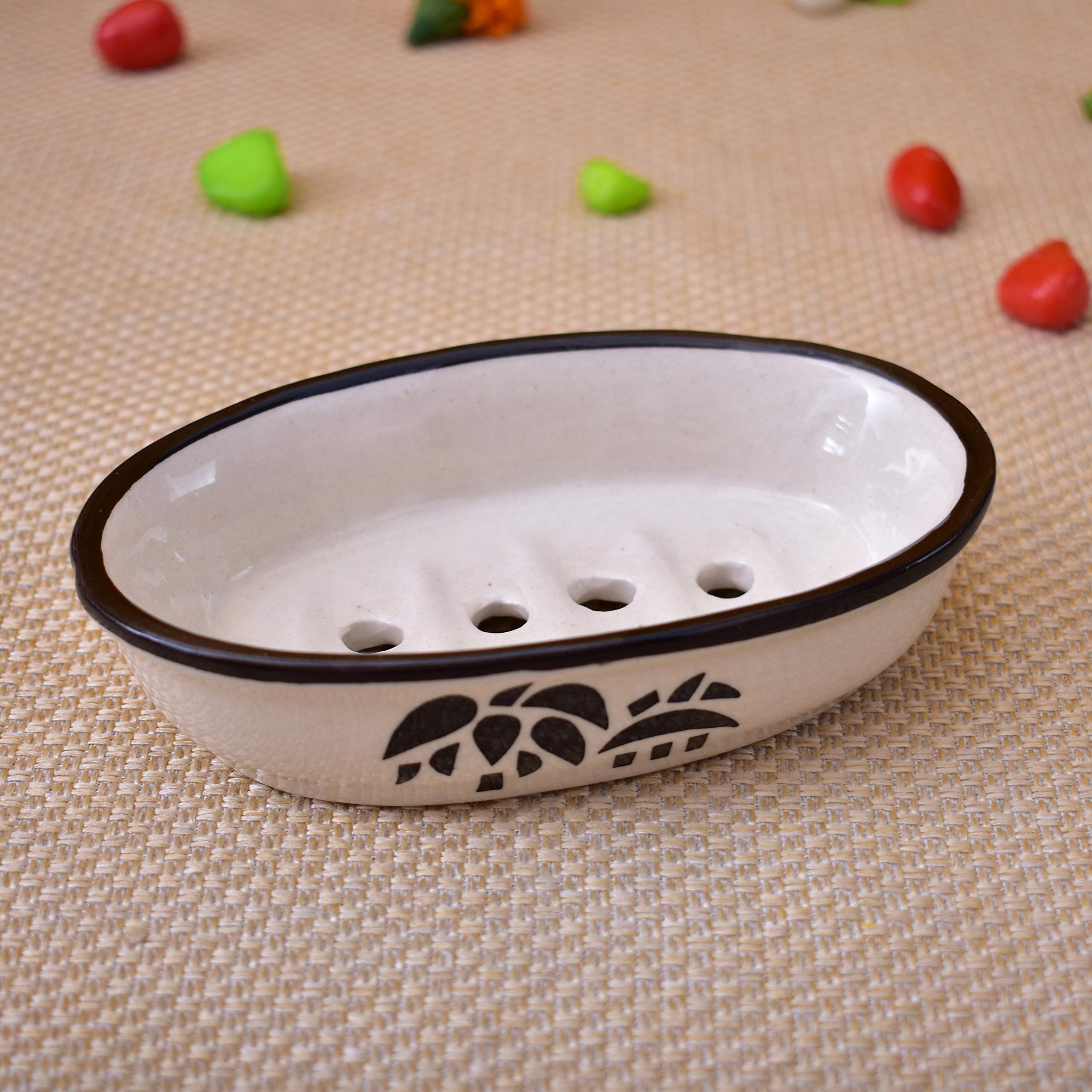 KunhaR Ceramic Soap Dish Holder, Ceramic Soap Dish Tray Holder,2 Pieces, White Tree - Image 5