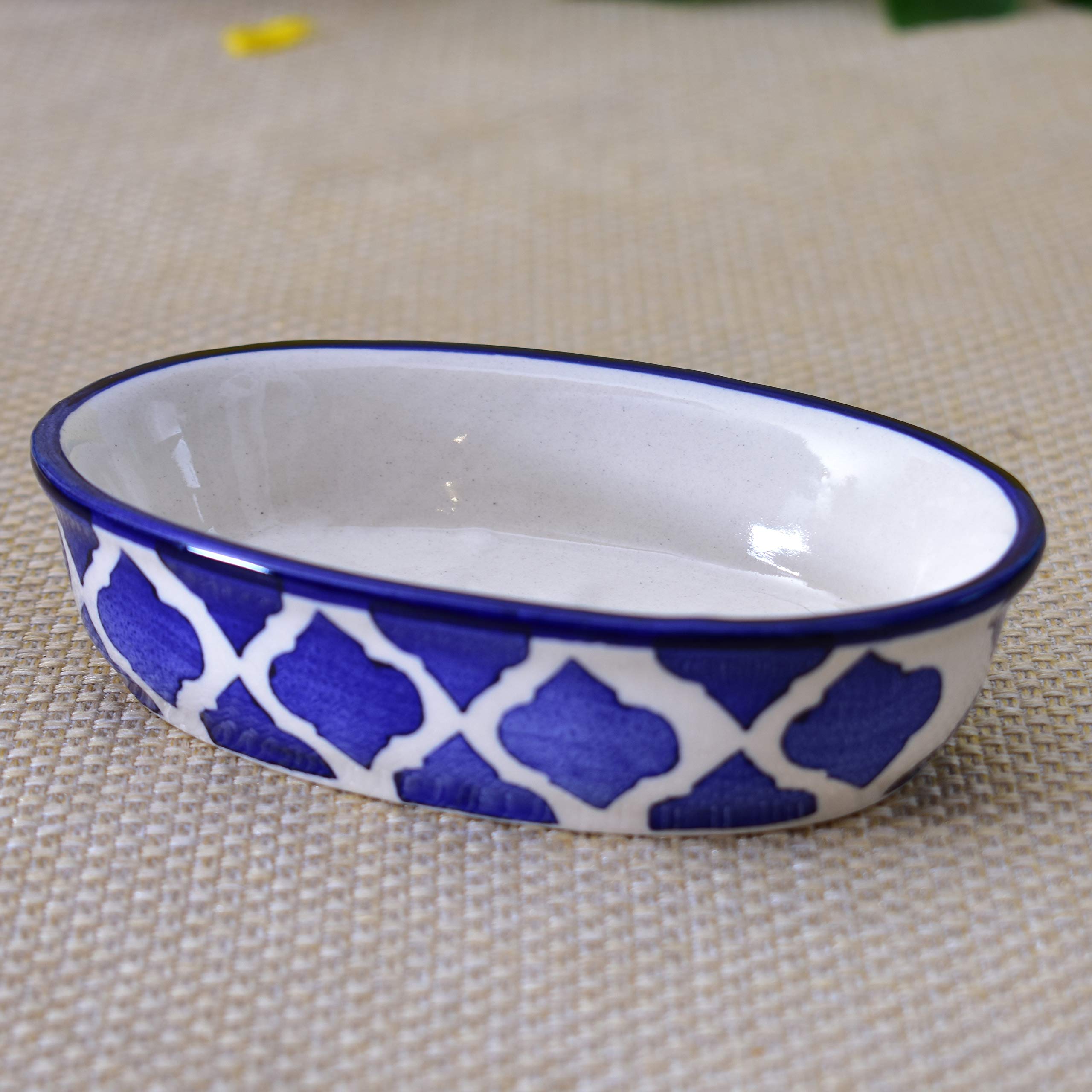 KunhaR Ceramic Soap Dish Holder, Ceramic Soap Dish Tray Holder,2 Pieces, Blue Chidi - Image 3