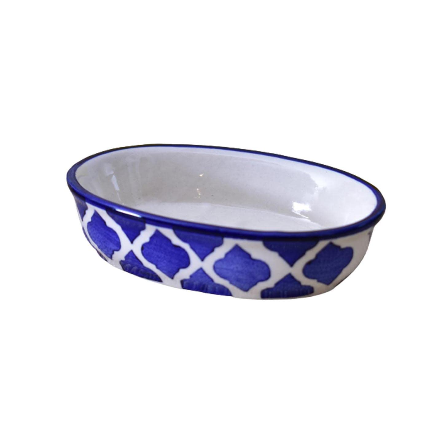 KunhaR Ceramic Soap Dish Holder, Ceramic Soap Dish Tray Holder,2 Pieces, Blue Chidi - Image 4