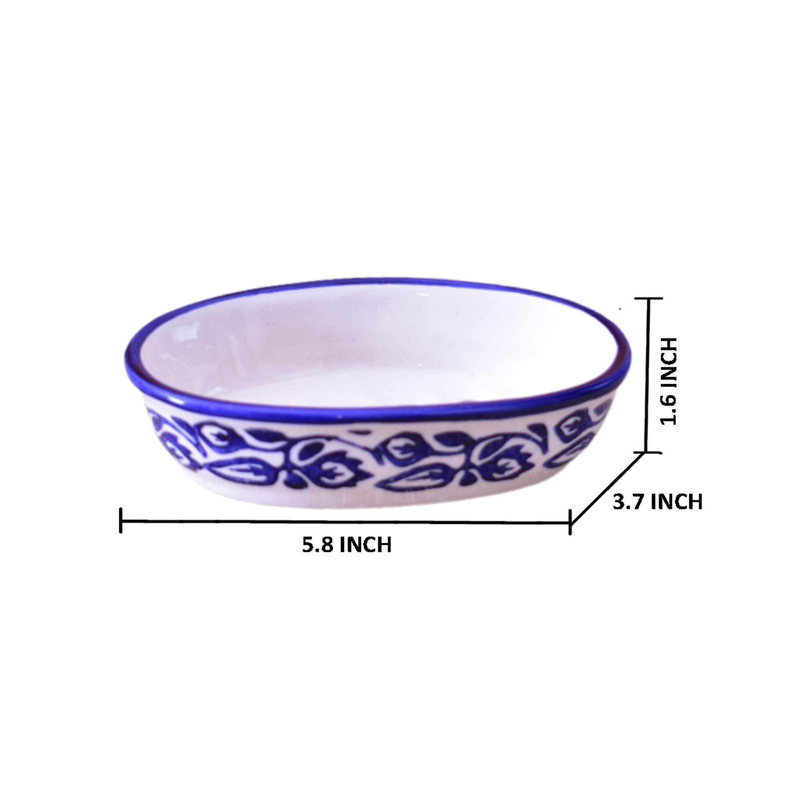 KunhaR Ceramic Soap Dish Holder, Ceramic Soap Dish Tray Holder,2 Pieces, Blue Vine — product view 2
