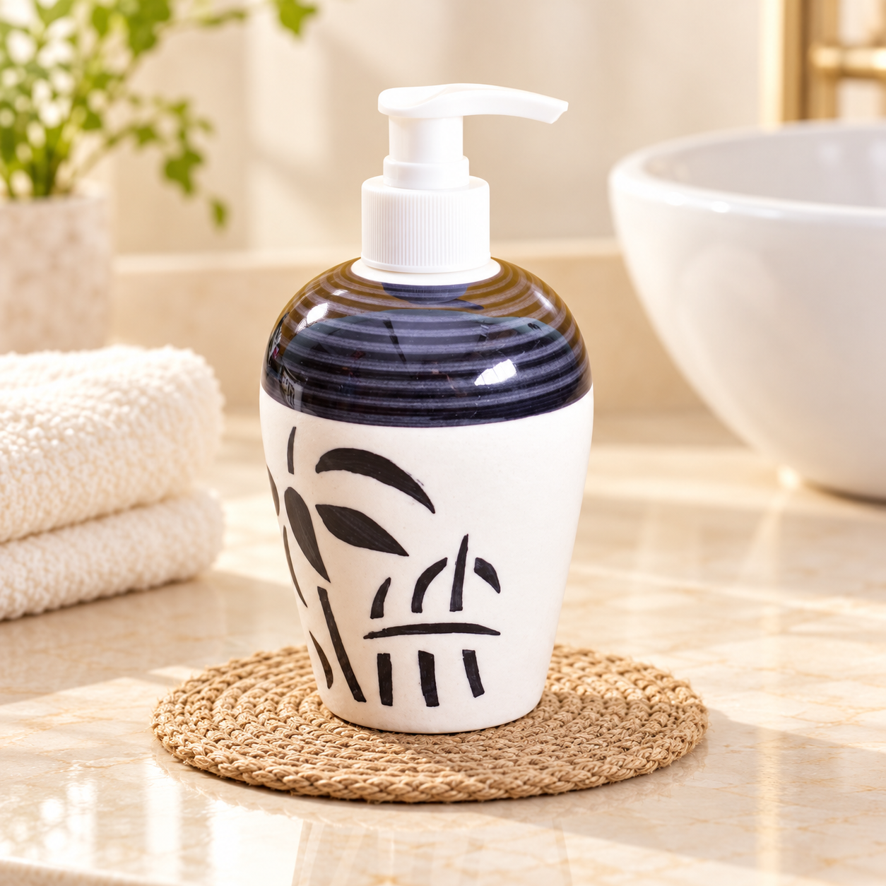 Kunhar Liquid Soap Dispenser, 450 Ml, White Tree