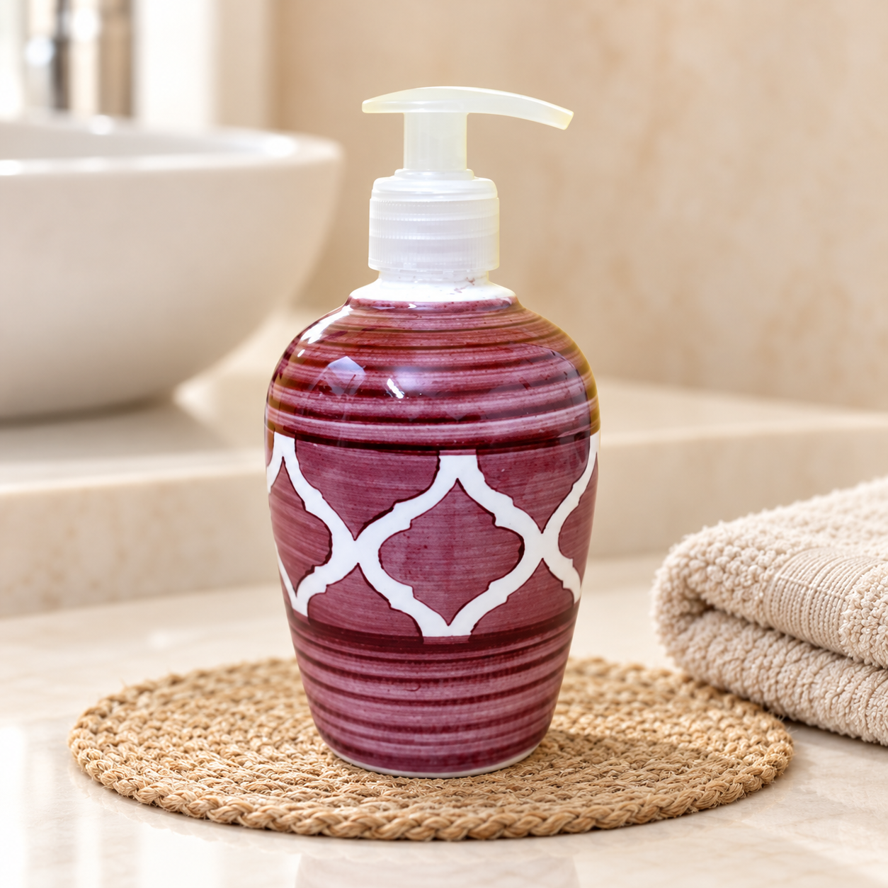 Kunhar Liquid Soap Dispenser, 300 Ml, Purple Brown