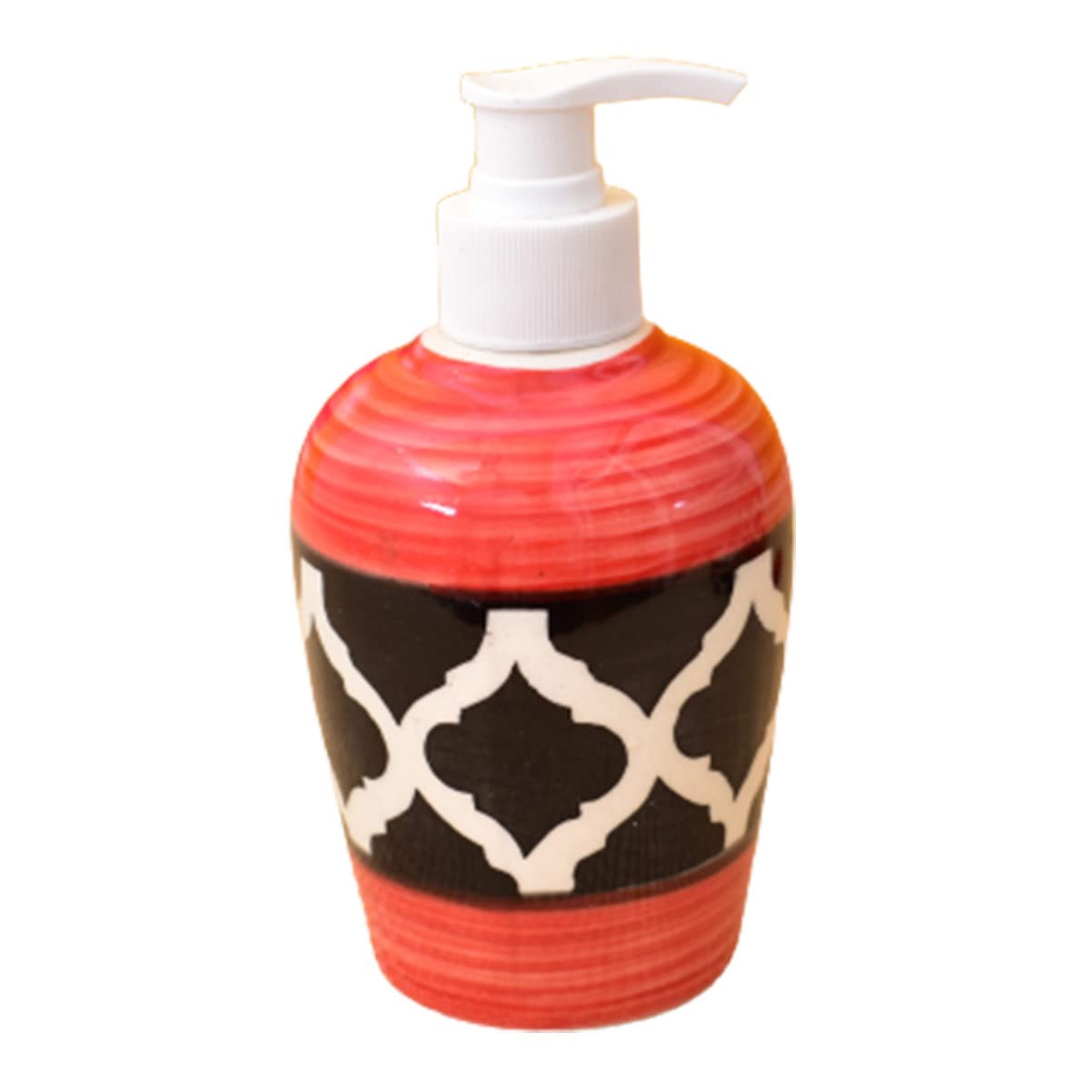 KunhaR Ceramic Liquid Soap Dispenser, 300 Ml, Red Black - Image 4