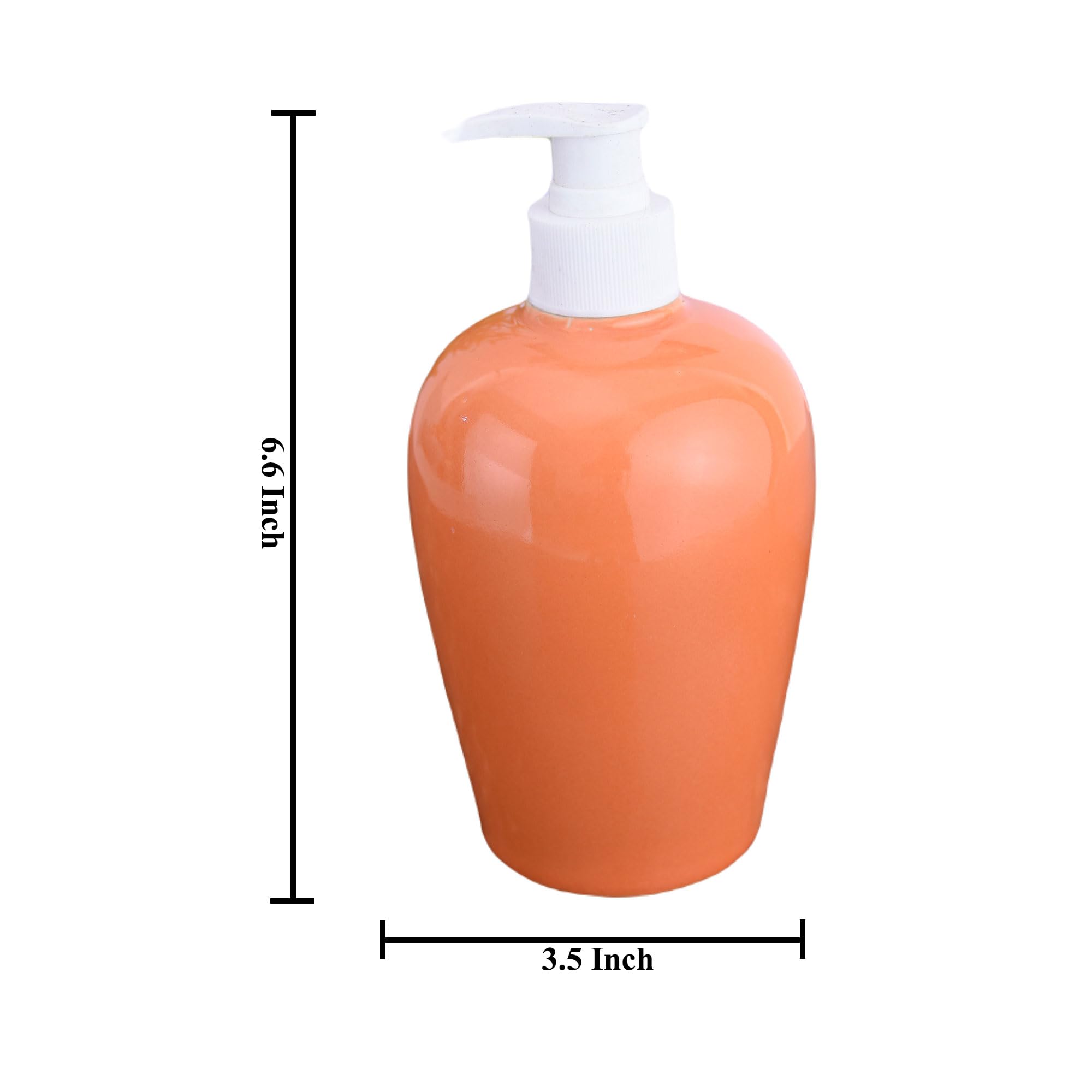KunhaR Ceramic Long-Lasting Liquid Handwash Soap Dispenser for Bathroom | Handwash Bottle for Kitchen | Soap Dispenser for Wash Basin | Bathroom Accessories - Terracotta, 450ml - Image 2