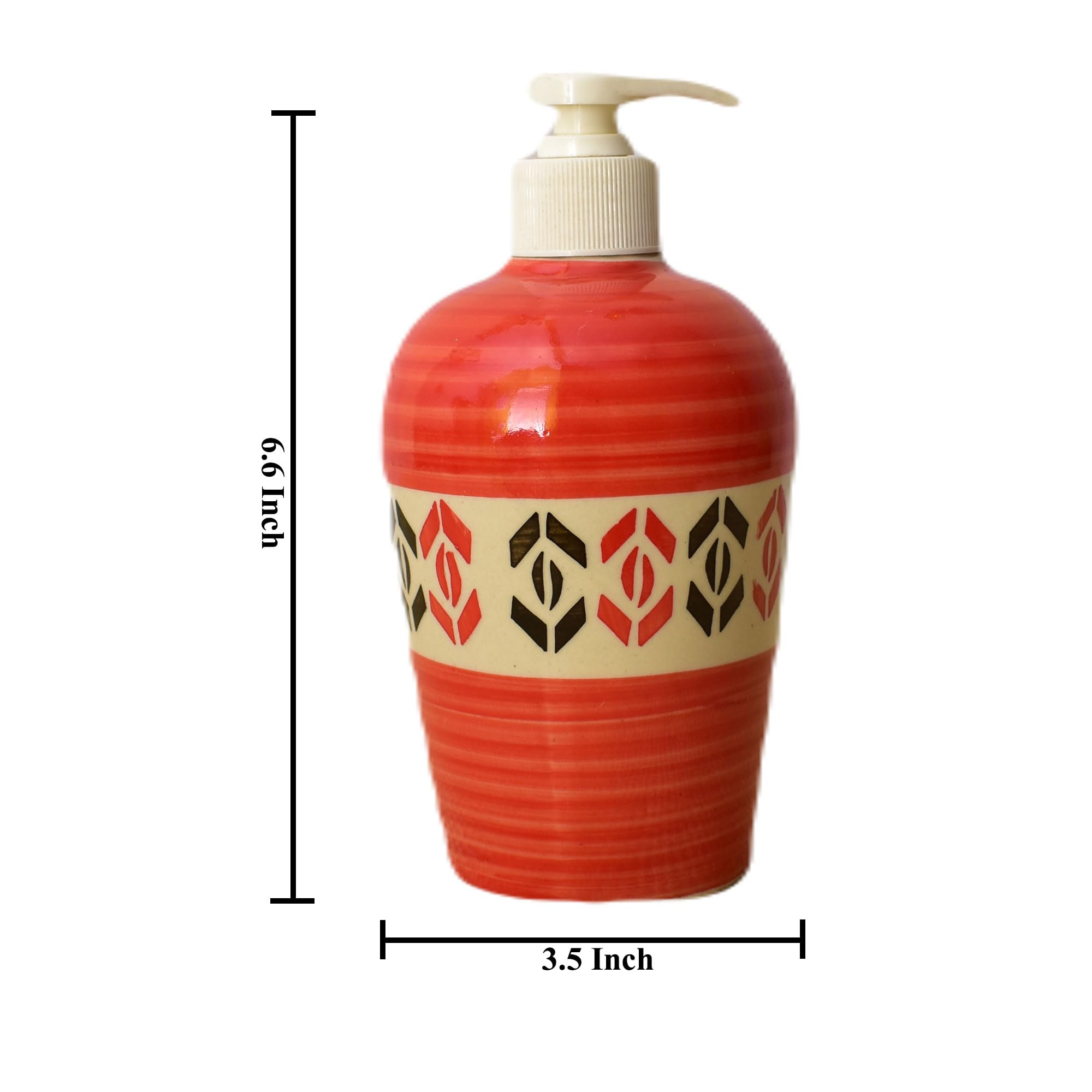 KunhaR Ceramic Long-Lasting Liquid Handwash Soap Dispenser for Bathroom | Handwash Bottle for Kitchen | Soap Dispenser for Wash Basin | Bathroom Accessories | 450 ml, 1 Piece, Jasper - Image 2