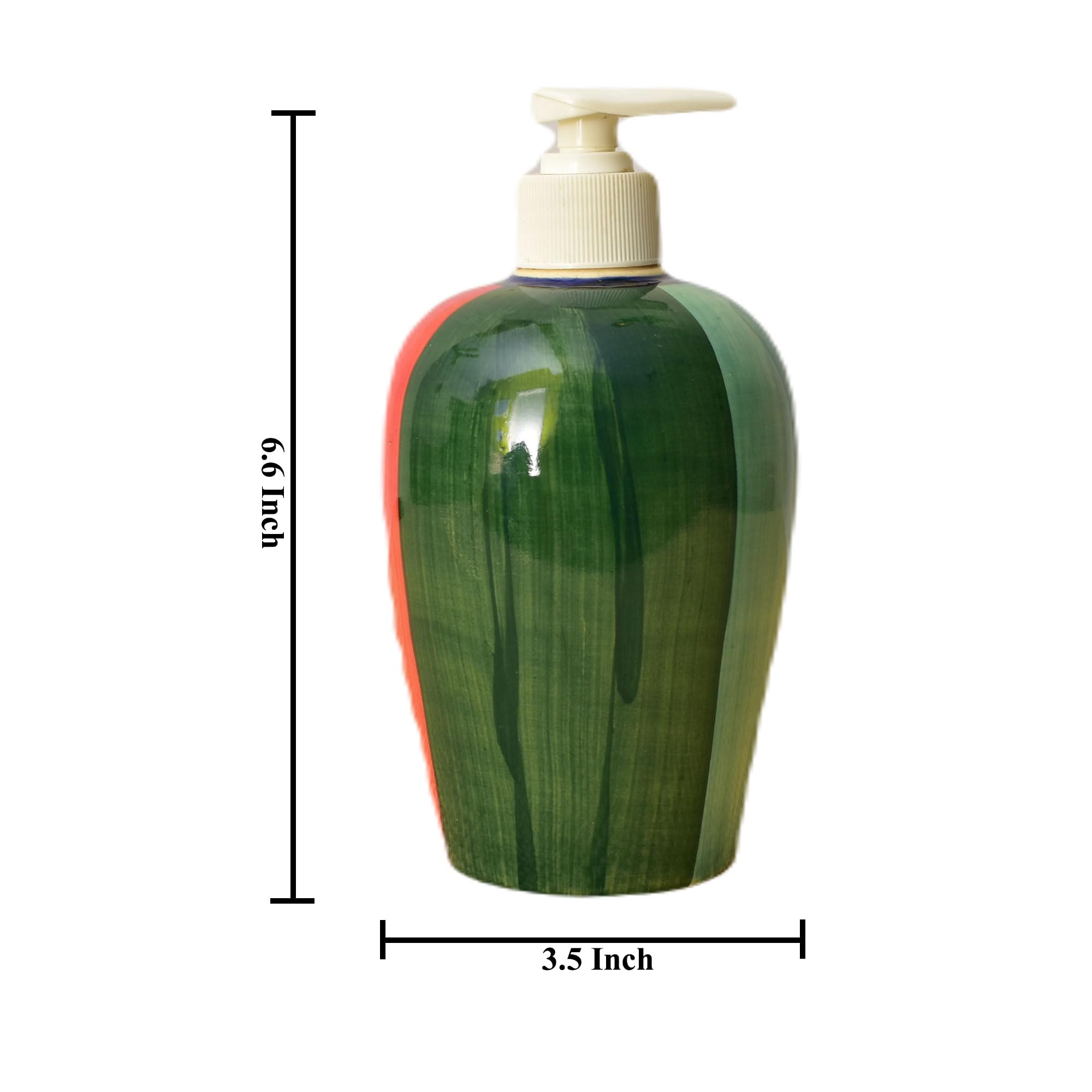 KunhaR Ceramic Long-Lasting Liquid Handwash Soap Dispenser for Bathroom | Handwash Bottle for Kitchen | Soap Dispenser for Wash Basin | Bathroom Accessories | 450 ml, 1 Piece, Finch - Image 2