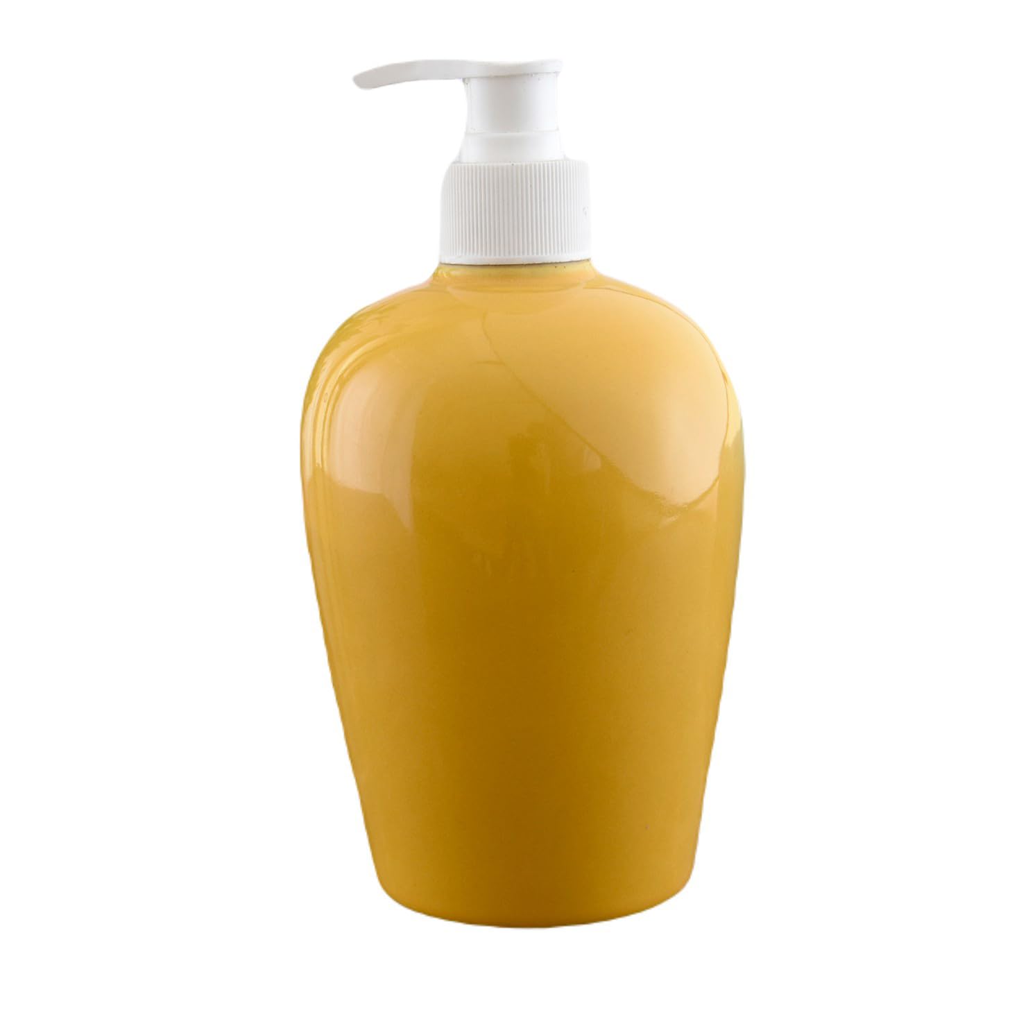 KunhaR Ceramic Liquid Soap Dispenser - Yellow Plane, 450ml, 2 Pieces - Image 3