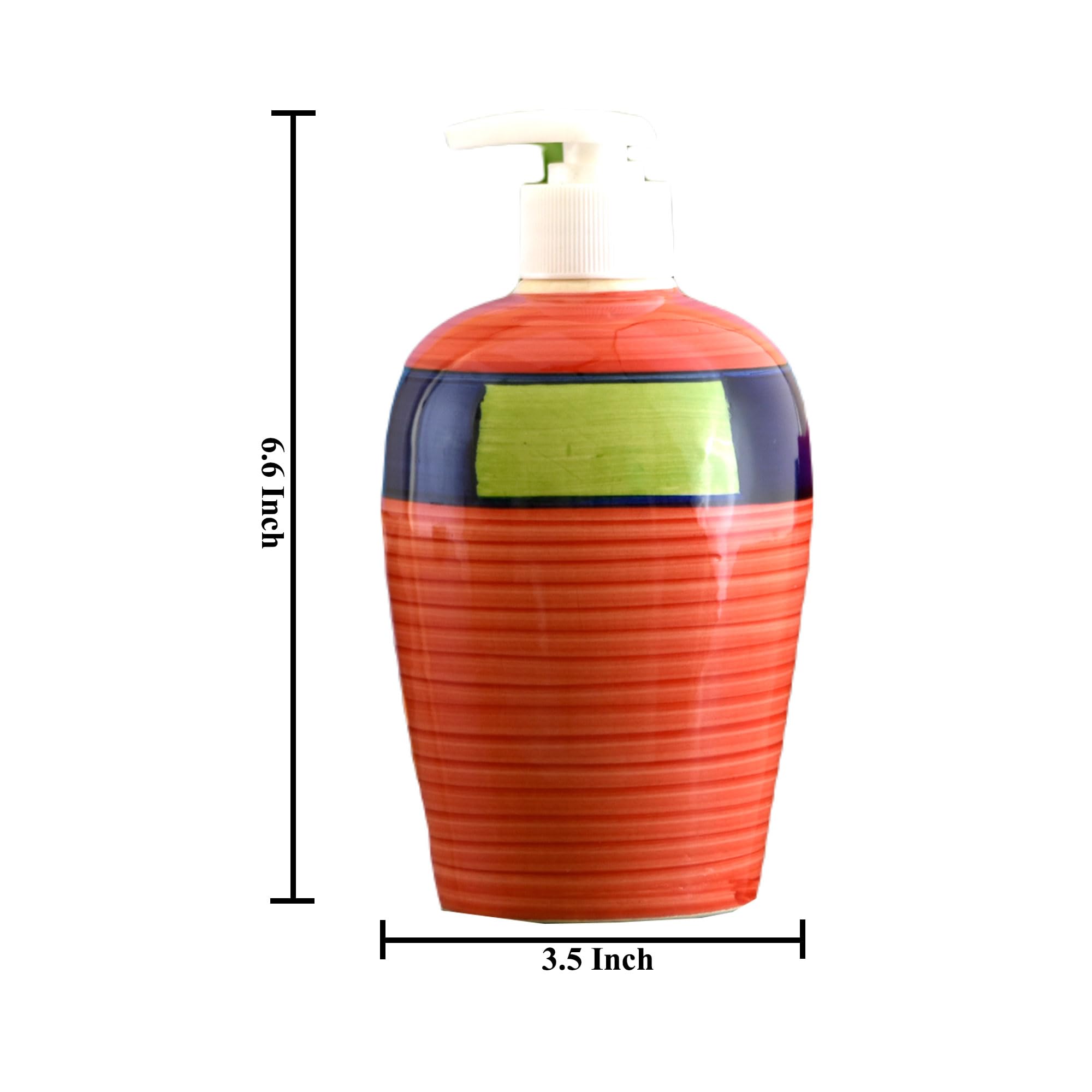 KunhaR Ceramic Liquid Soap Dispenser - Red Multicolor, 450ml, 2 Pieces - Image 2