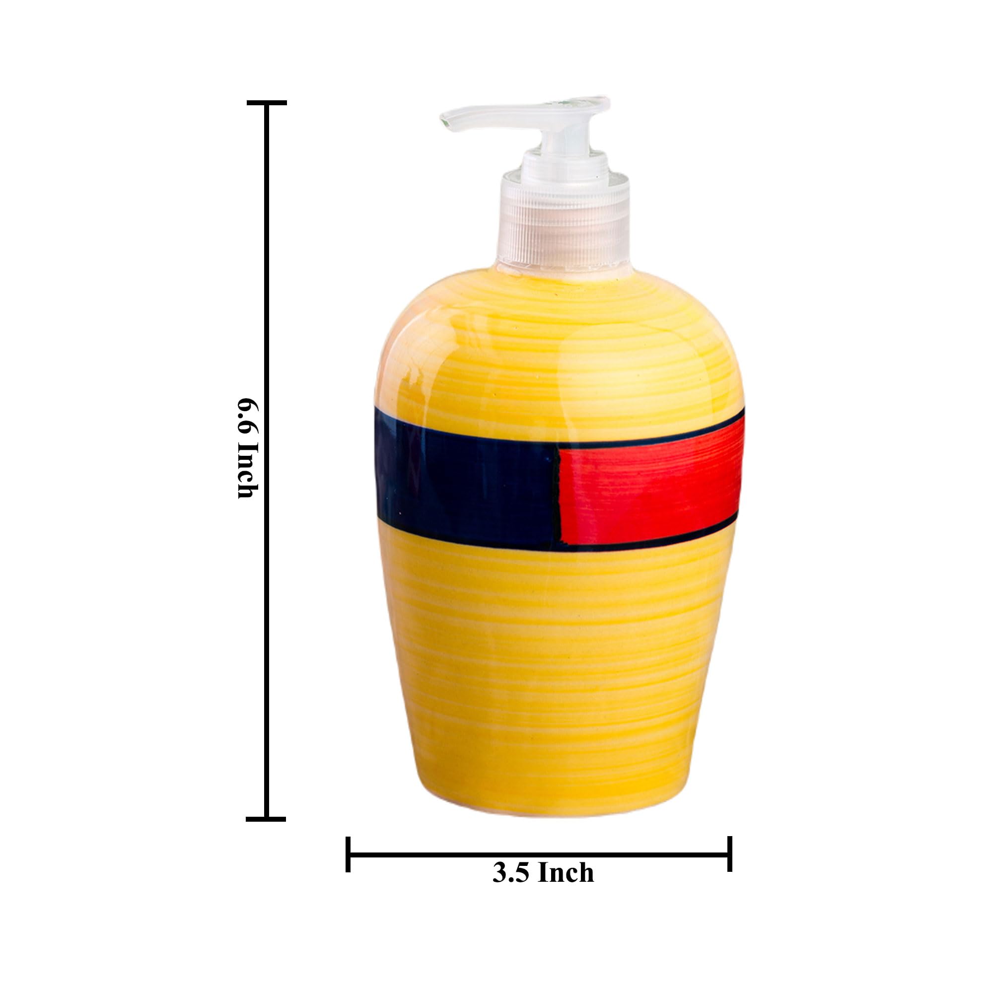 KunhaR Ceramic Liquid Soap Dispenser - Yellow Multicolor, 450ml, 2 Pieces - Image 2