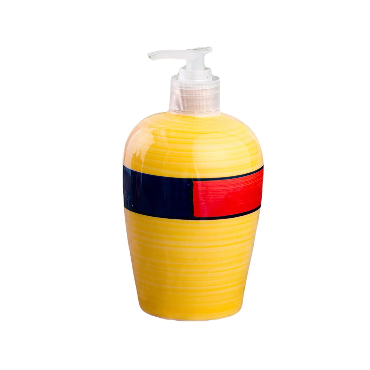 KunhaR Ceramic Liquid Soap Dispenser - Yellow Multicolor, 450ml, 2 Pieces - Image 3