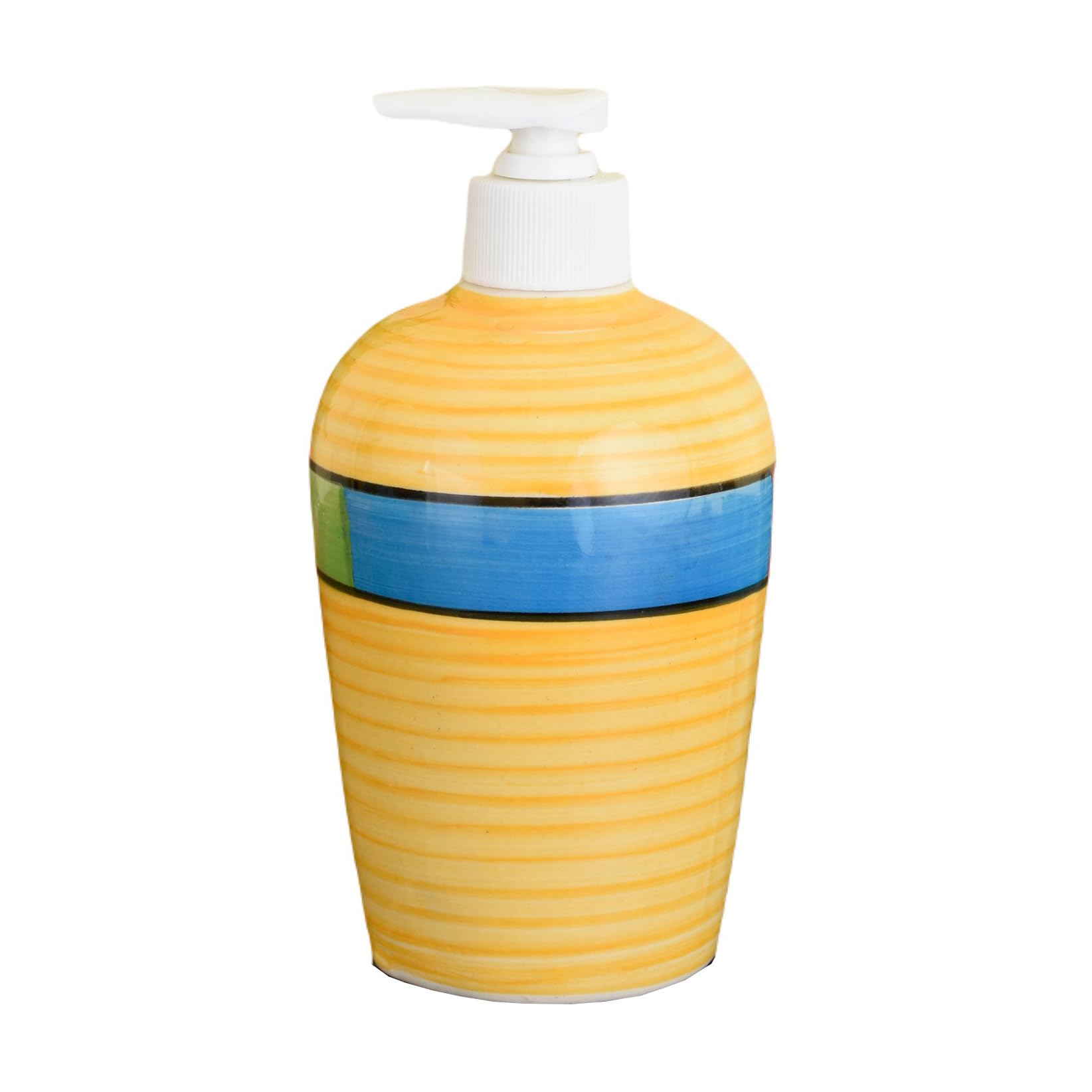 KunhaR Ceramic Liquid Soap Dispenser - Yellow, 450ml, 2 Pieces - Image 3
