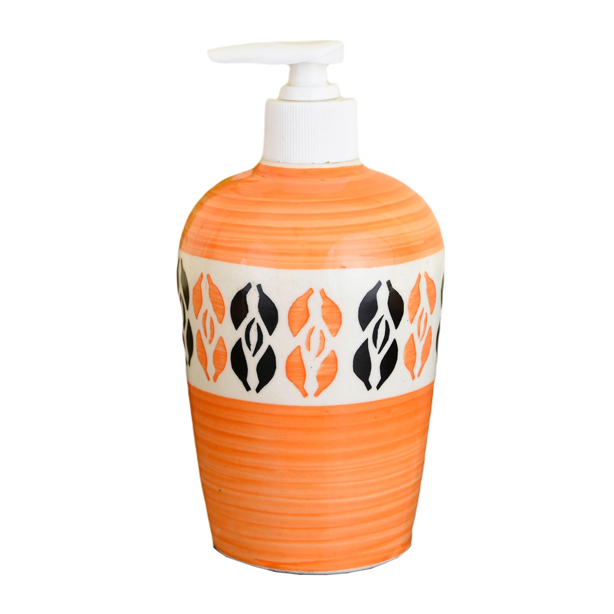KunhaR Ceramic Liquid Soap Dispenser, Handwash Dispenser - Orange, 450ml, 2 Pieces - Image 3