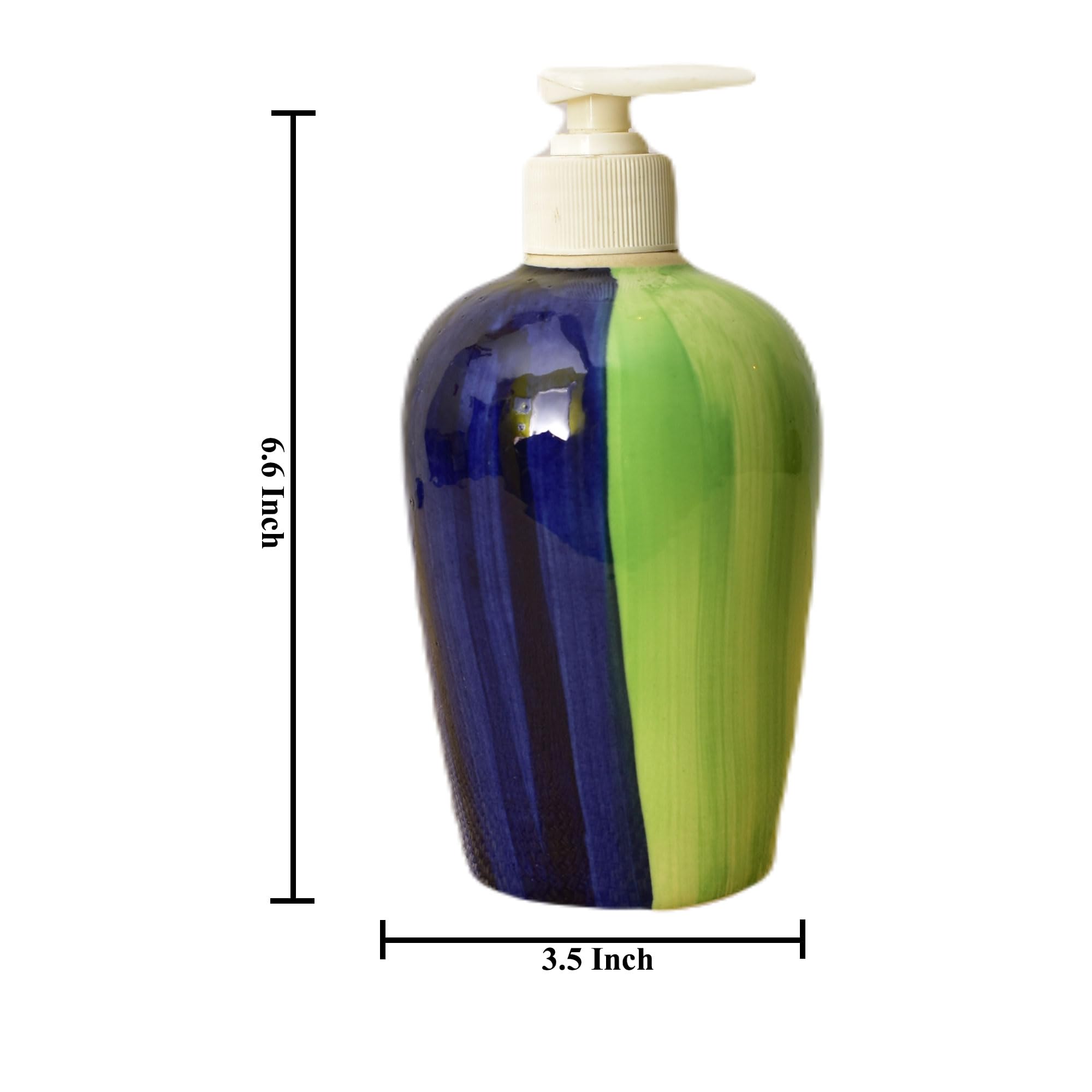 KunhaR Ceramic Long-Lasting Liquid Handwash Soap Dispenser for Bathroom | Handwash Bottle for Kitchen | Soap Dispenser for Wash Basin | Bathroom Accessories | 450 ml, 2 Pieces, Camo Green - Image 2