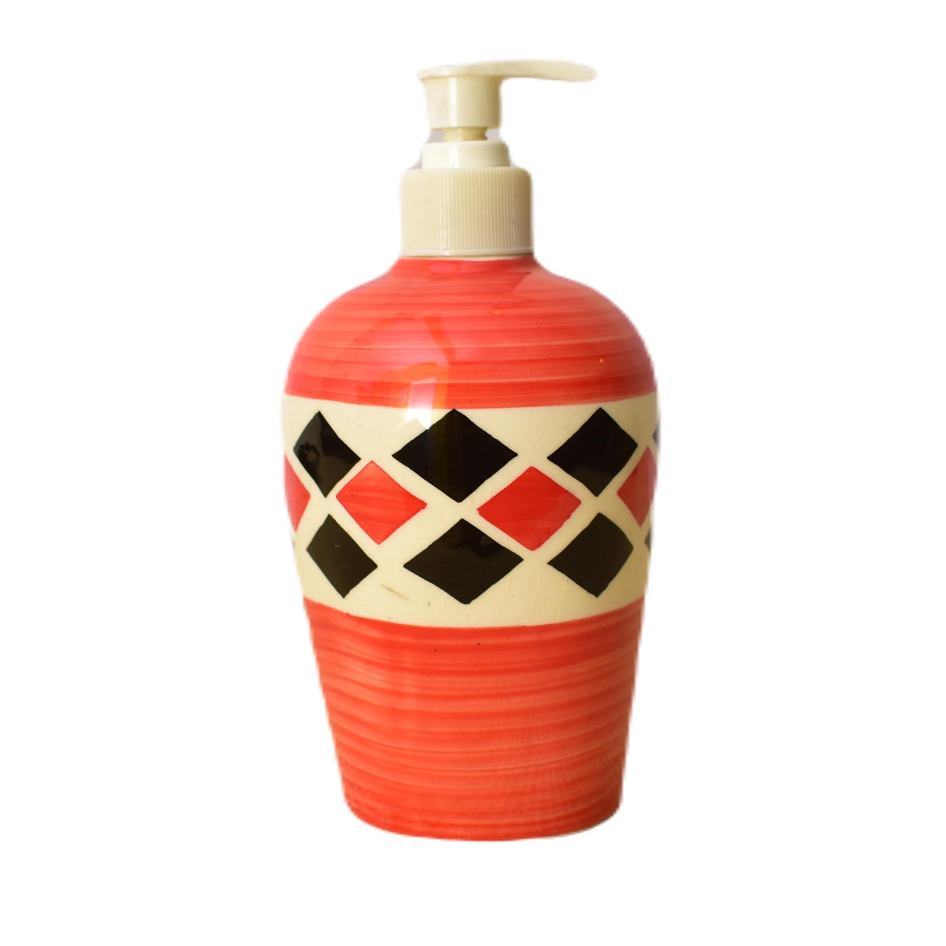 KunhaR Ceramic Long-Lasting Liquid Handwash Soap Dispenser for Bathroom | Handwash Bottle for Kitchen | Soap Dispenser for Wash Basin | Bathroom Accessories | 450 ml, 2 Pieces, Coral Red - Image 3
