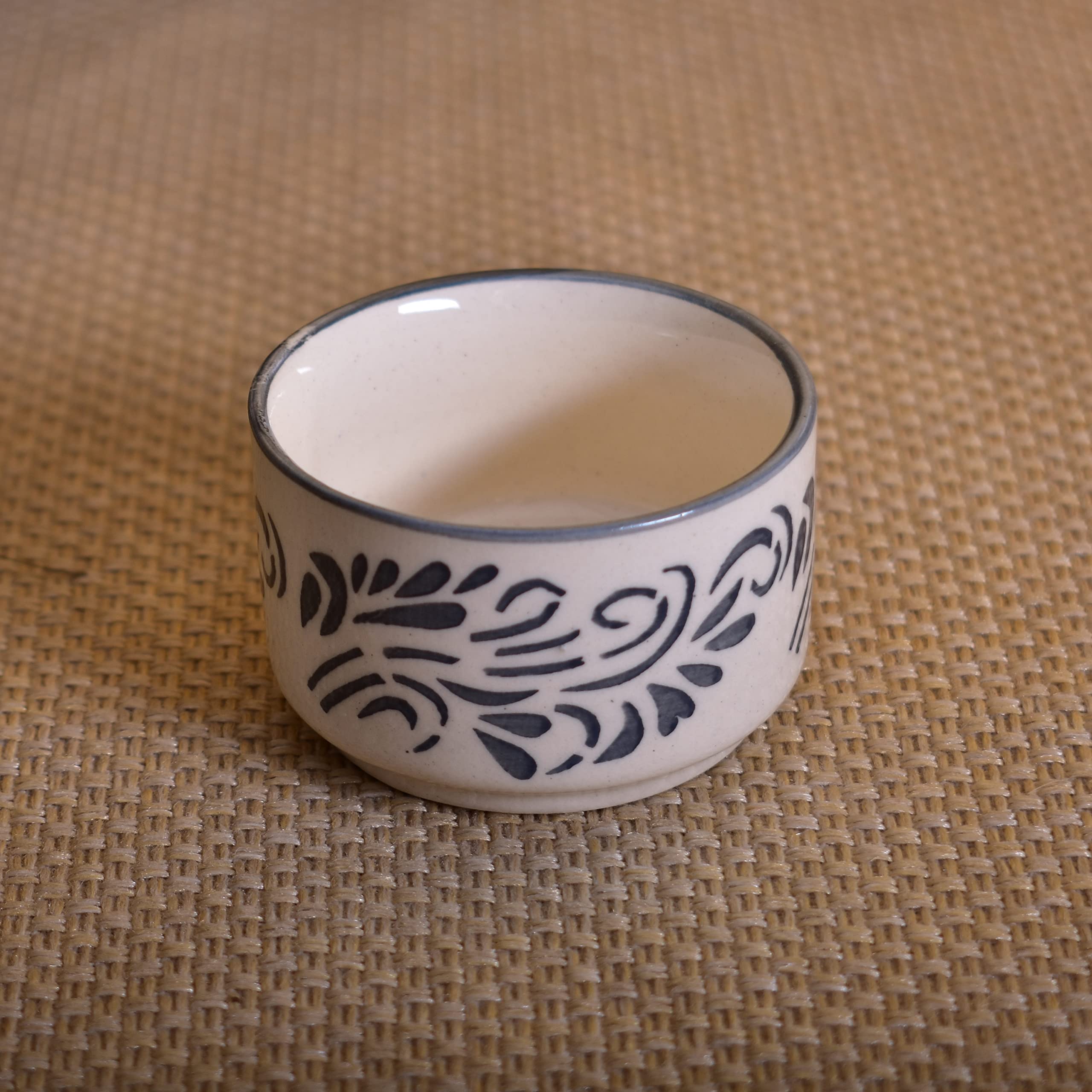 Kunhar Ceramic Sauce Holder - 56 ML, 4 Pieces, White Grey — product view 3