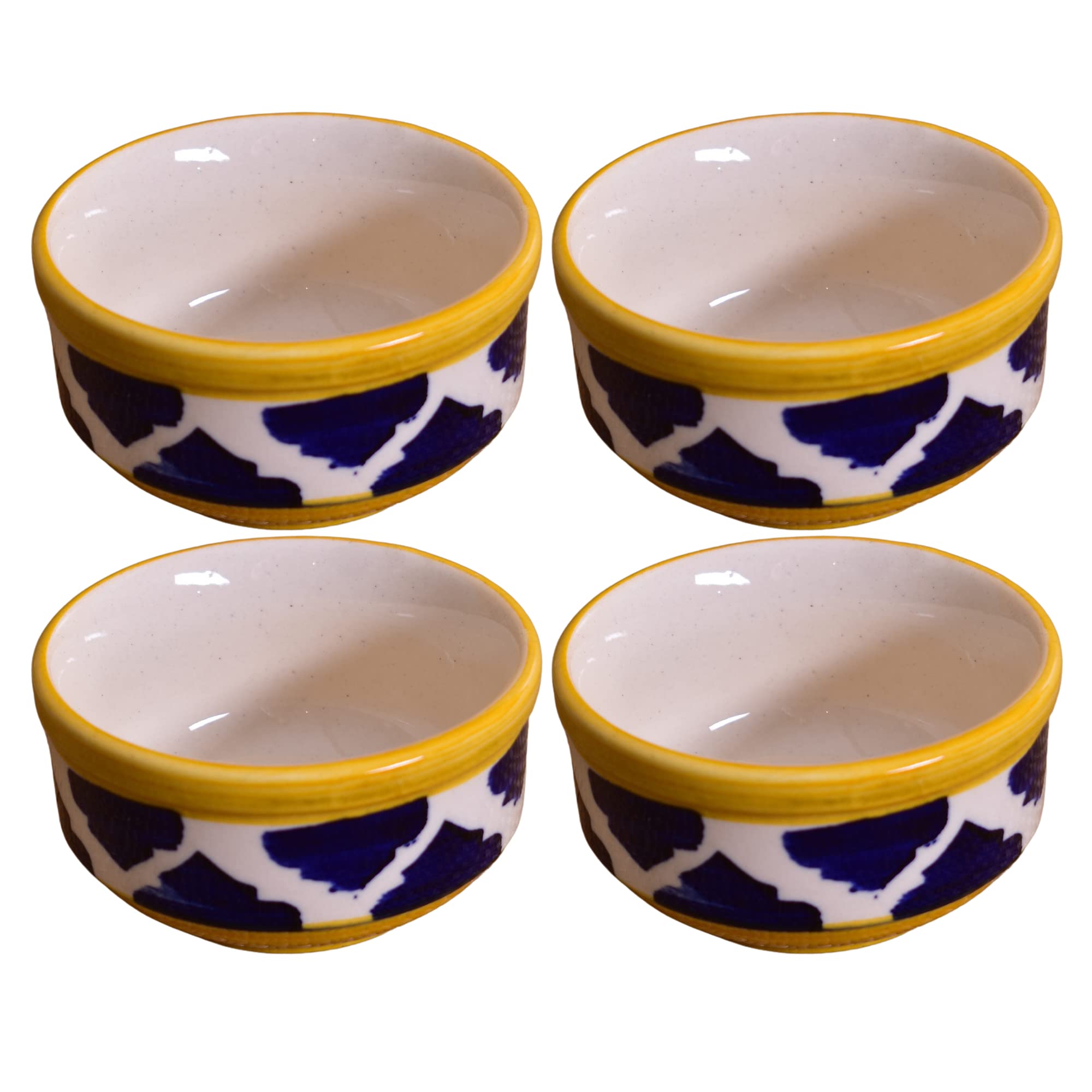 Kunhar Ceramic Sauce Holder - 100 ML, 6 Pieces, Yellow Blue - Image 4