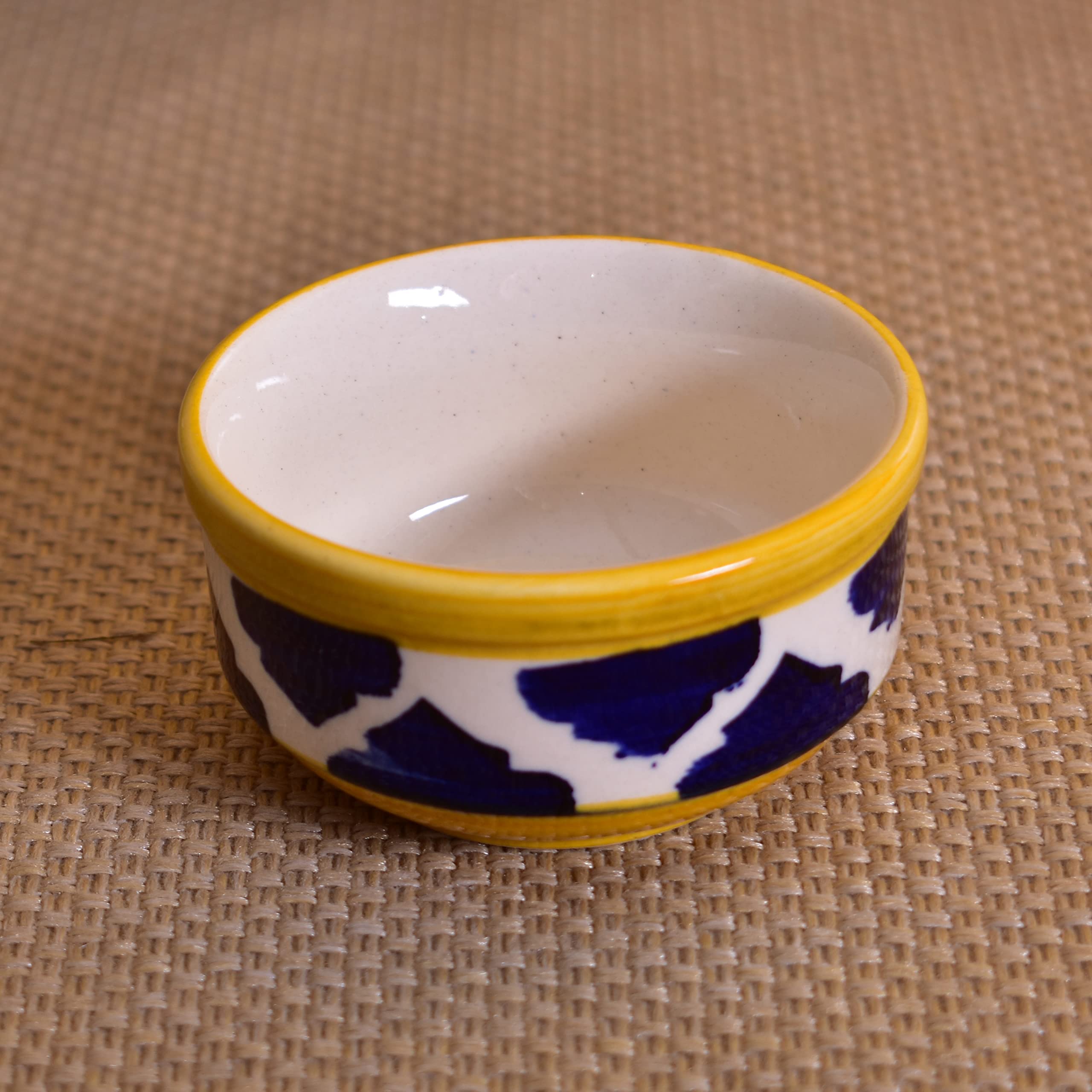 Kunhar Ceramic Sauce Holder - 100 ML, 6 Pieces, Yellow Blue - Image 6