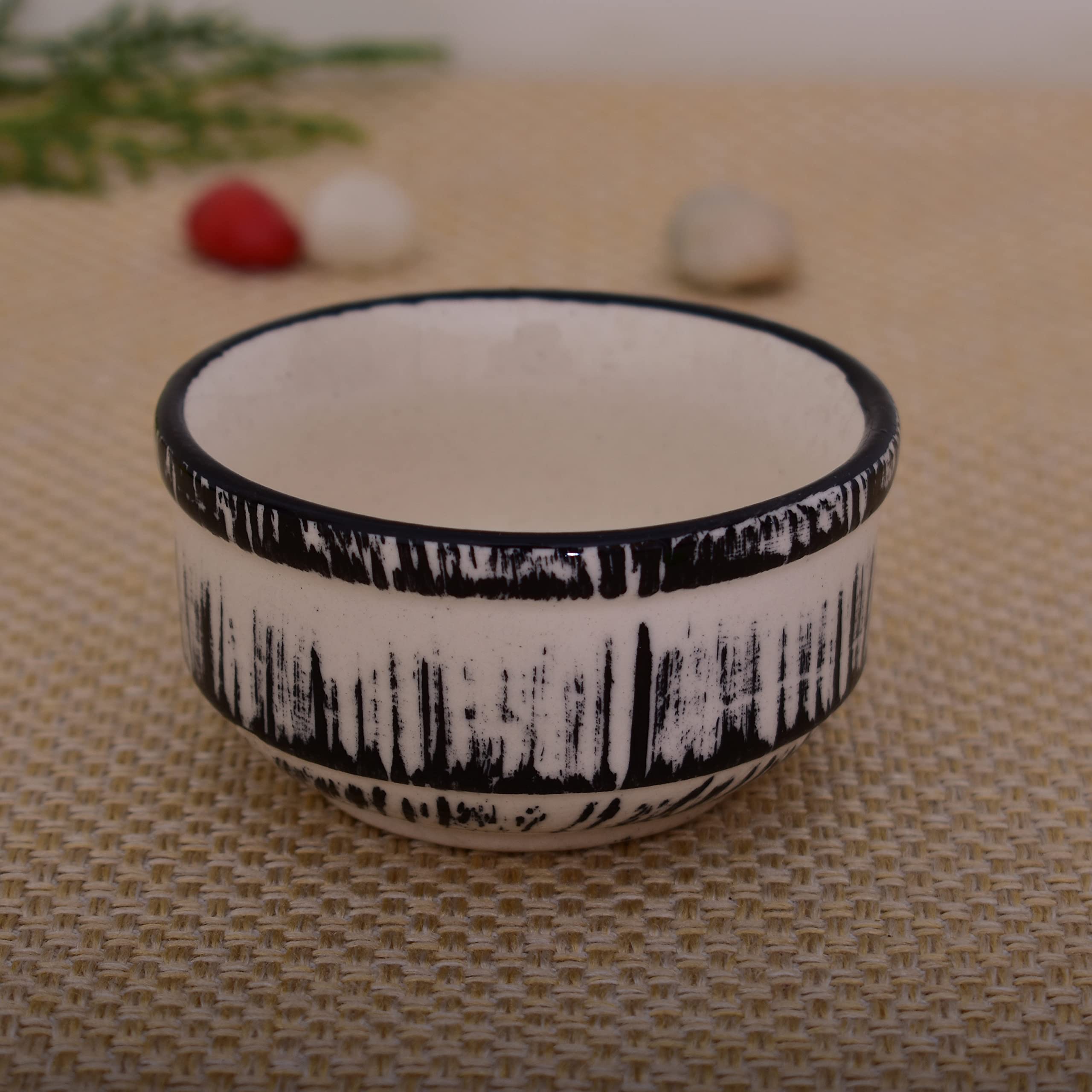 Kunhar Ceramic Sauce Holder - 100 ML, 4 Pieces, Black White - Image 3