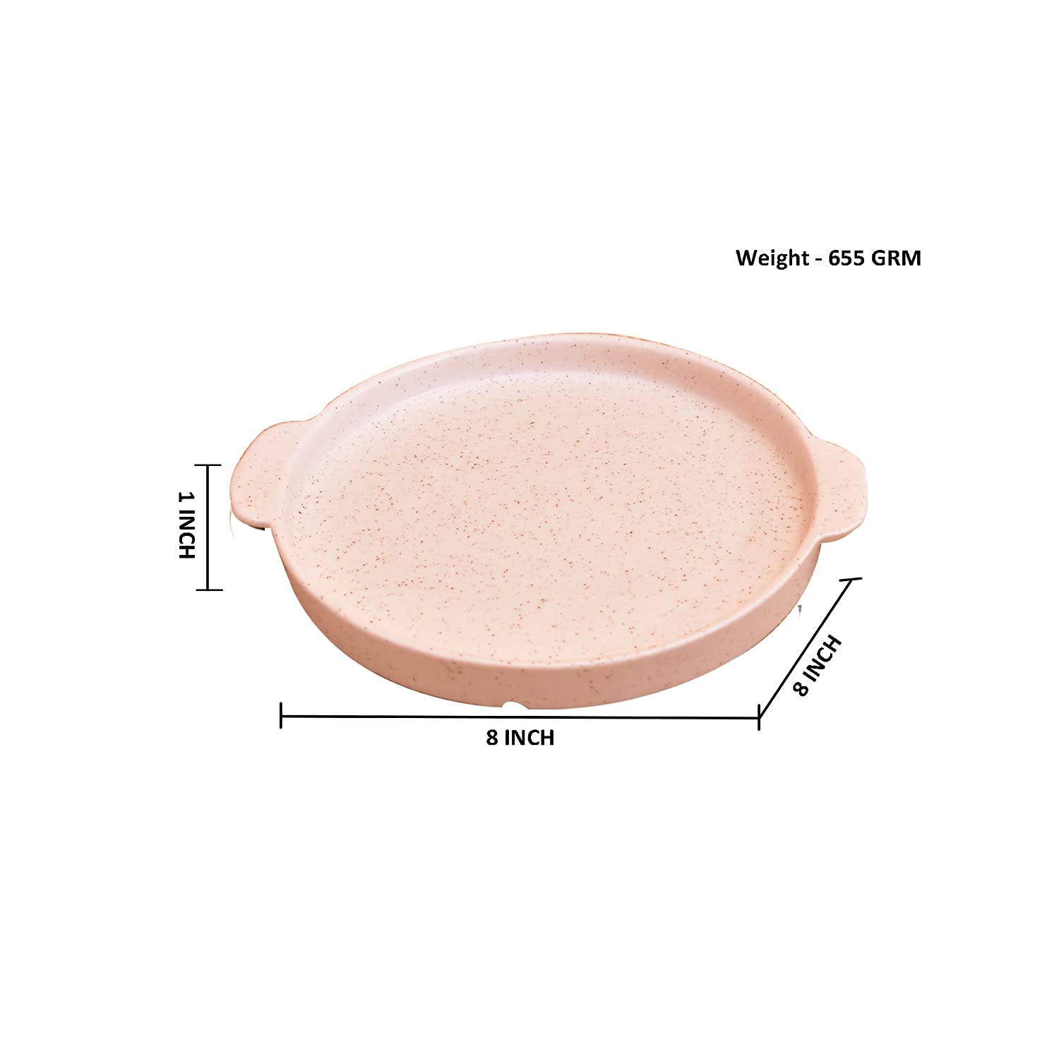 Kunhar Ceramic Snacks Serving Tray, Pizza Plate - 1 Piece, White Matt, 8 Inch - Image 2
