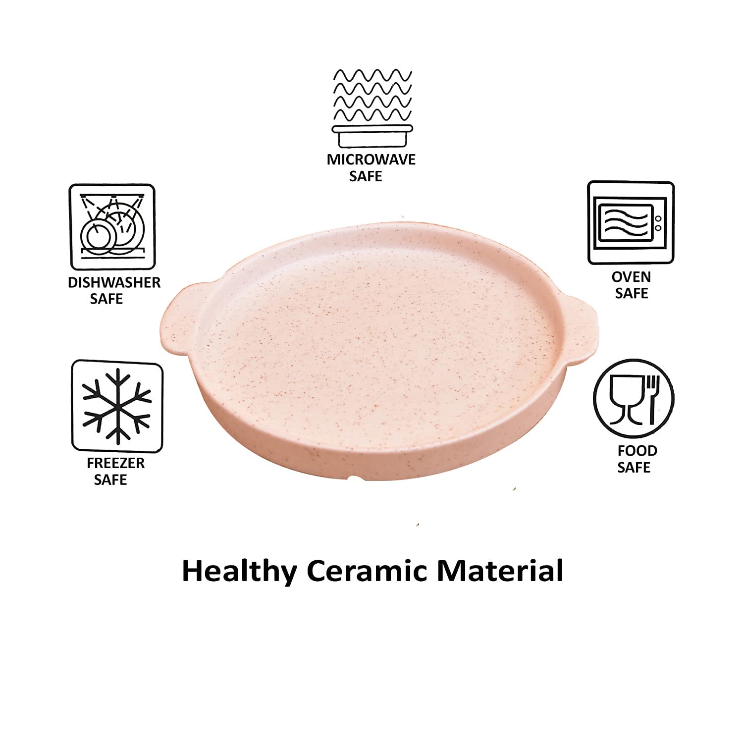 Kunhar Ceramic Snacks Serving Tray, Pizza Plate - 1 Piece, White Matt, 8 Inch - Image 4