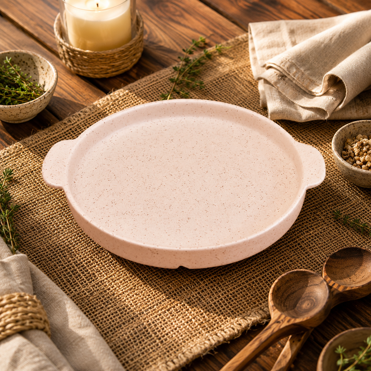 Kunhar Ceramic Snacks Serving Tray, Pizza Plate - 1 Piece, White Matt, 8 Inch