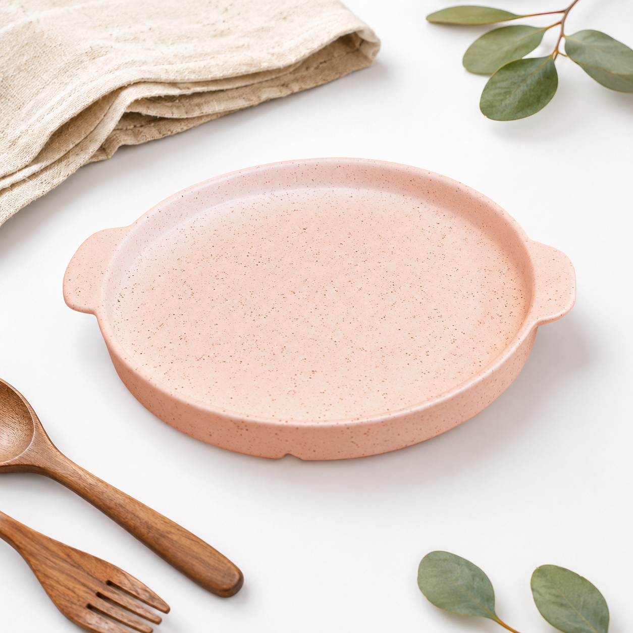 Kunhar Ceramic Snacks Serving Tray, Pizza Plate - 1 Piece, White Matt, 8 Inch - Image 2