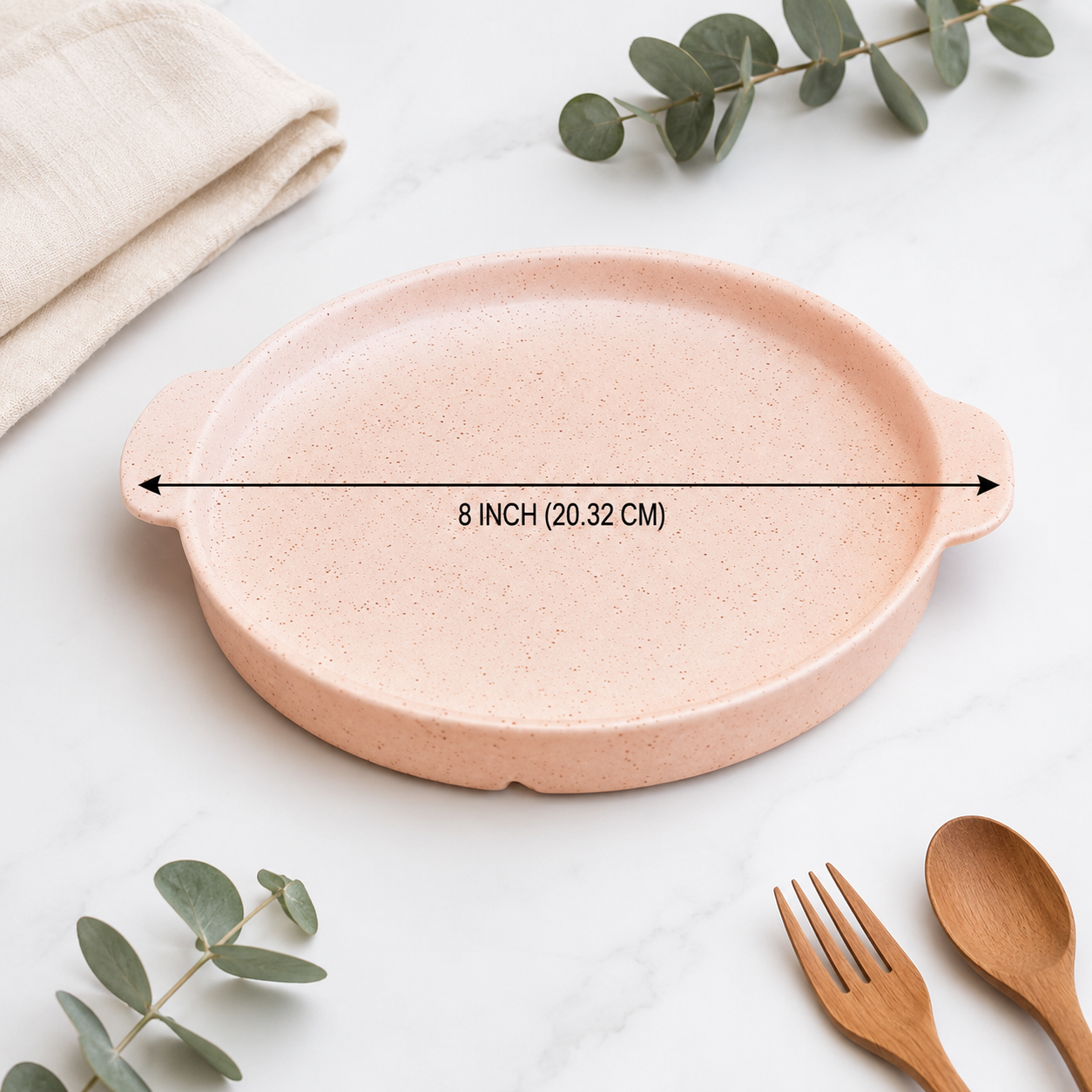Kunhar Ceramic Snacks Serving Tray, Pizza Plate - 1 Piece, White Matt, 8 Inch - Image 7