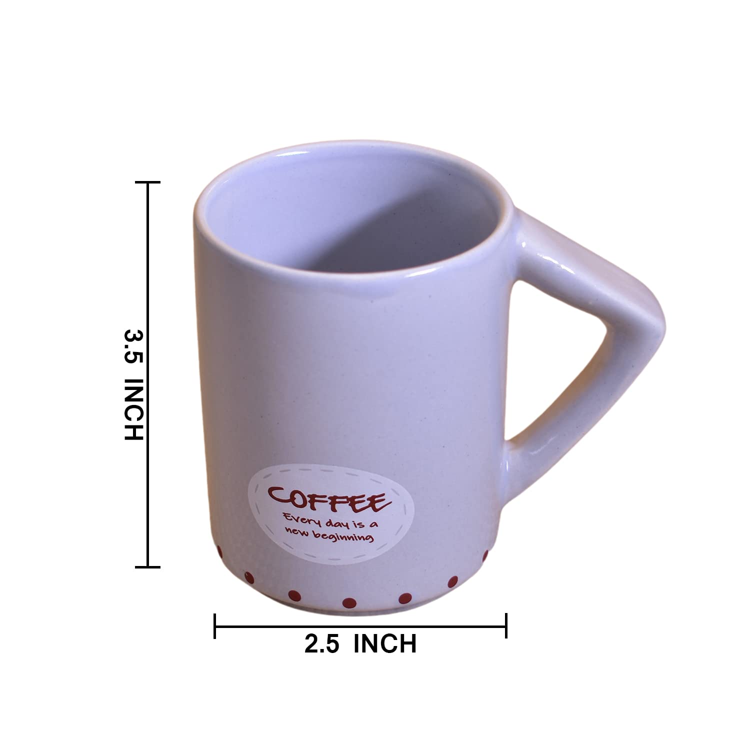 Kunhar Ceramic Tea Cups, Coffee Cups - 6 Pieces, Rock Blue, 200 Ml - Image 2