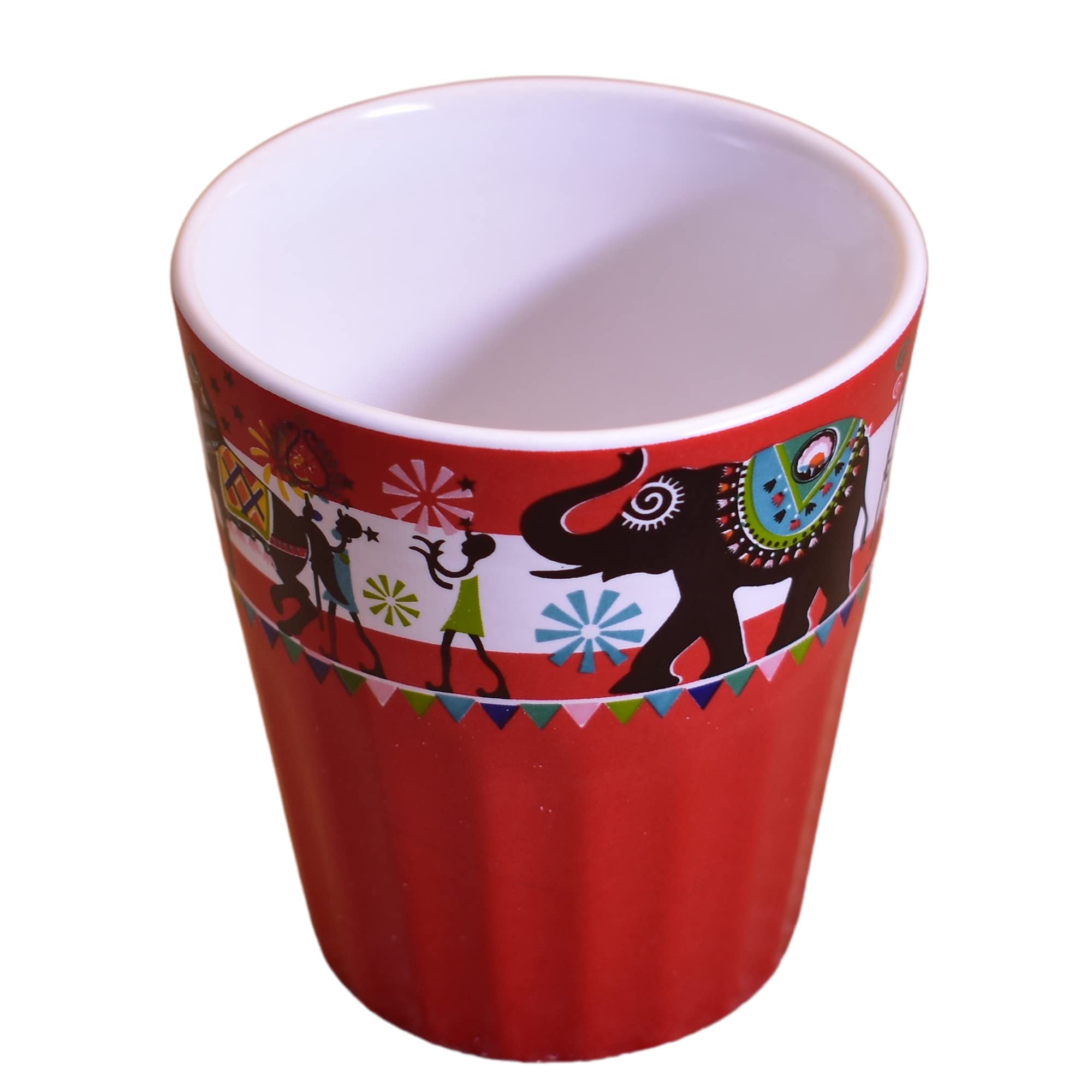 Kunhar Ceramic Tea Glass with Warli Painting, Milk Glass with Warli Painting, Coffee Glass - 6 Pieces, Dark Burgundy, 125ml - Image 3